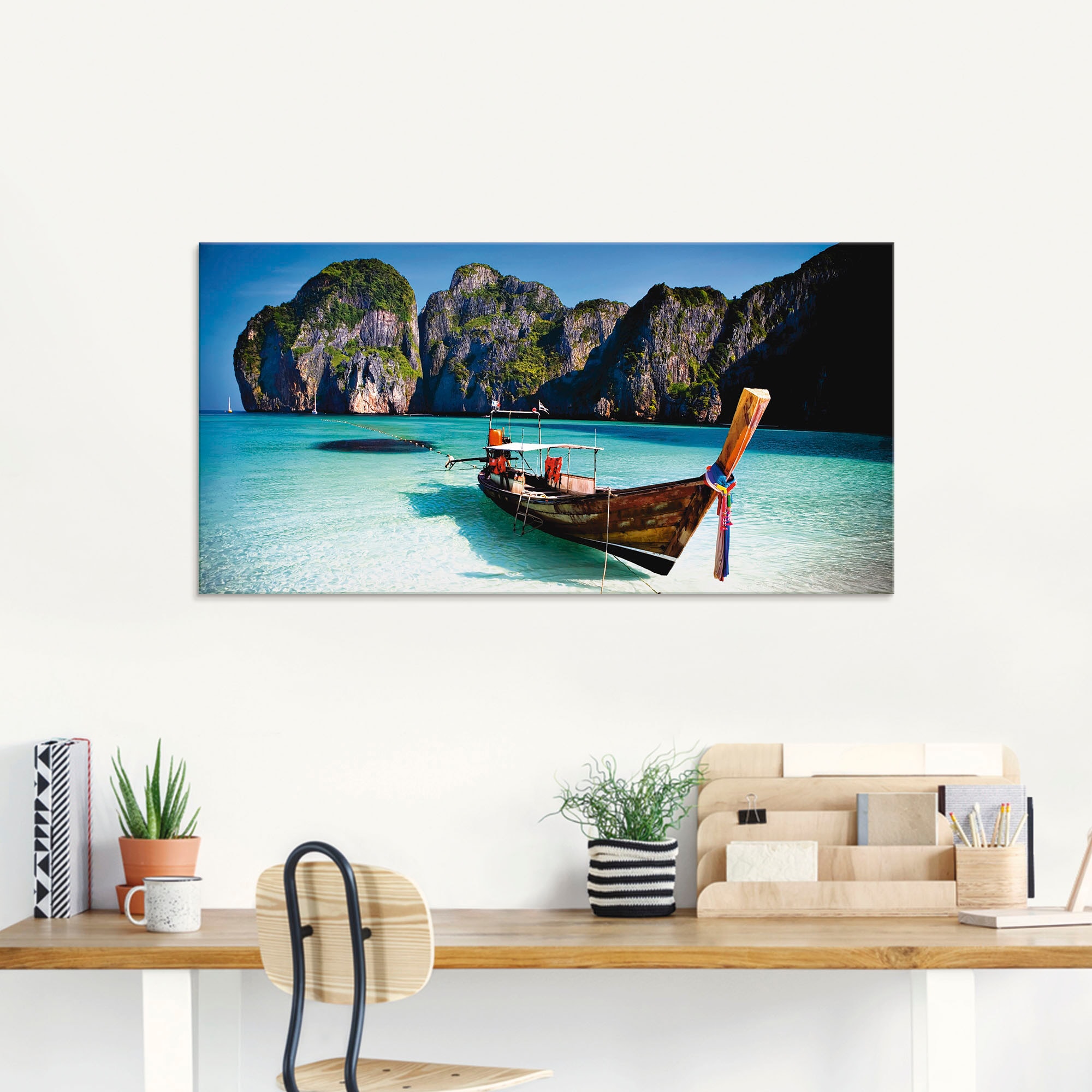 Artland Glasbild »Maya Bay, Koh Phi Phi Leh, Thailand« Boote & Schiffe 1 Stk. tlg. in verschiedenen Grössen