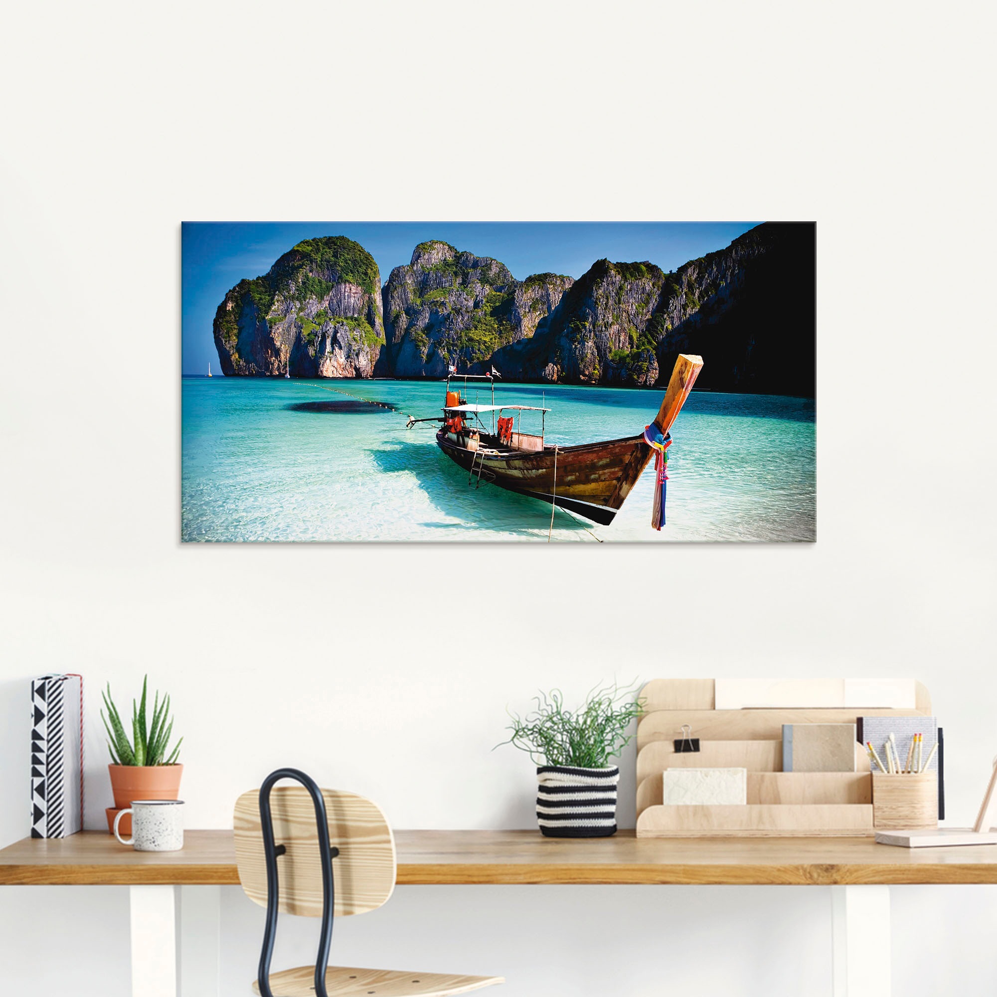 Image of Artland Glasbild »Maya Bay, Koh Phi Phi Leh, Thailand«, Boote & Schiffe, (1 St.) bei Ackermann Versand Schweiz
