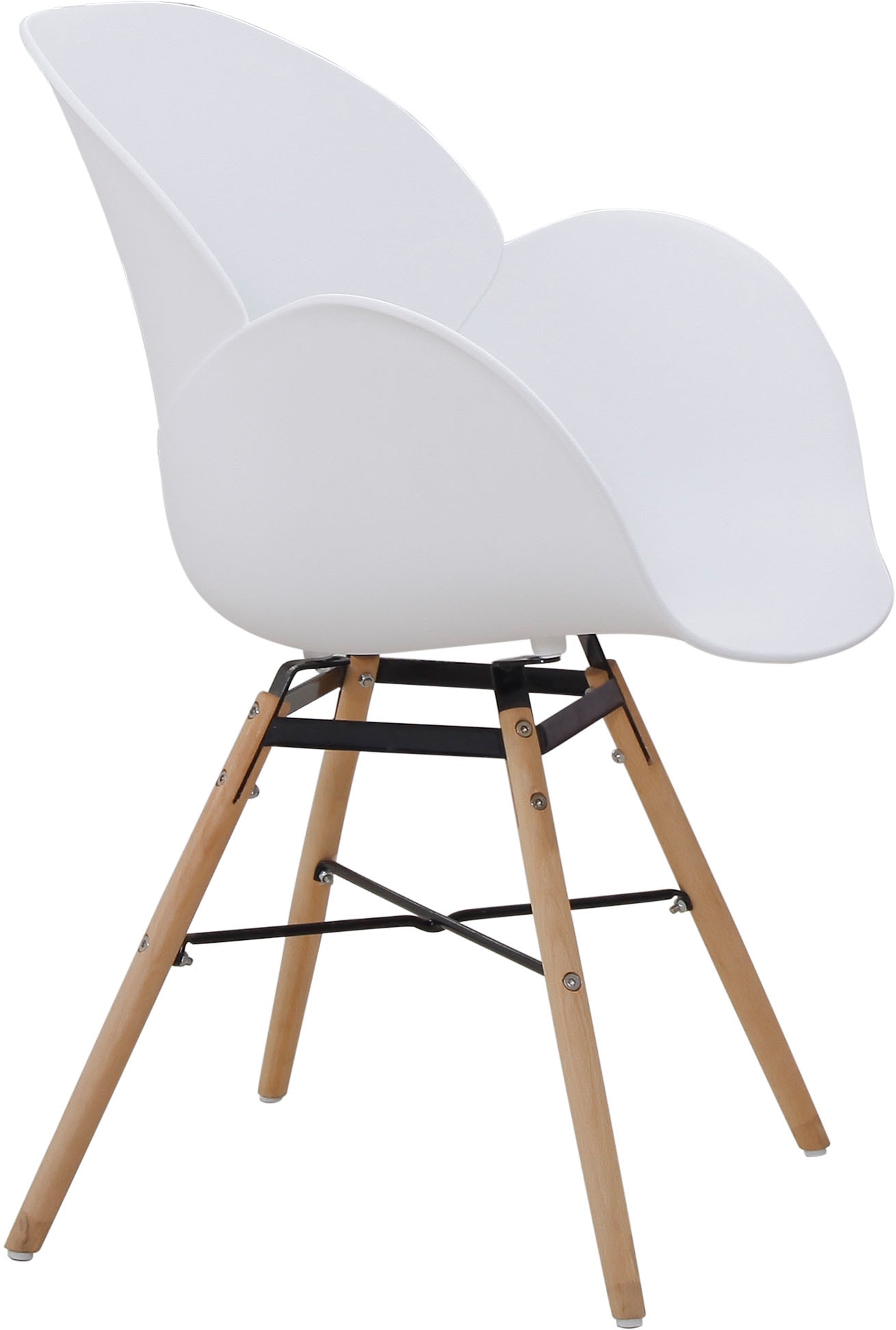 Kayoom 4-Fussstuhl »Stuhl Amalia 110 2er-Set, praktisches Set, bequemer Kunststoffstuhl«, (Set), 2 St., pflegeleicht, abwaschbar, in einem Stück spritzgegossene Sitzfläche