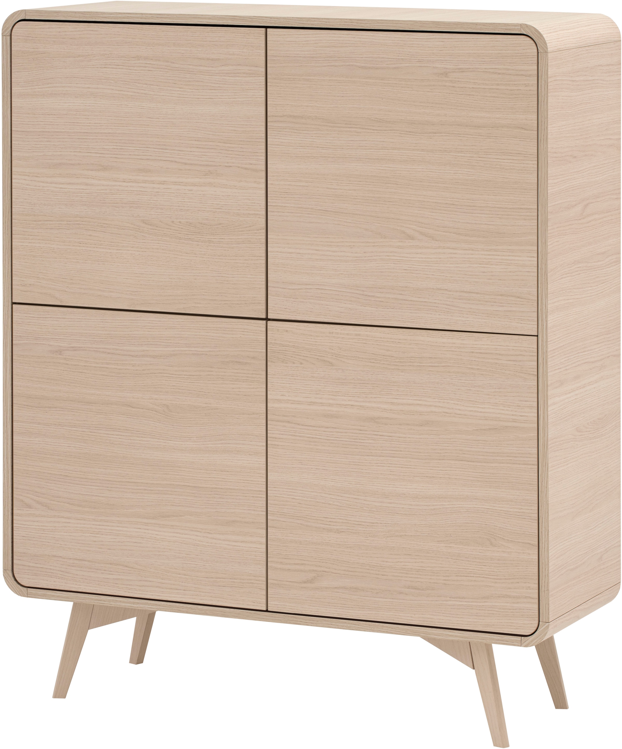 Image of Home affaire Highboard "Torsby, moderner Schrank, Stauraumelement in Eiche Natur, 108 cm breit" abgerundete Ecken, ausreichend Stauraum, vielseitig einsetzbar