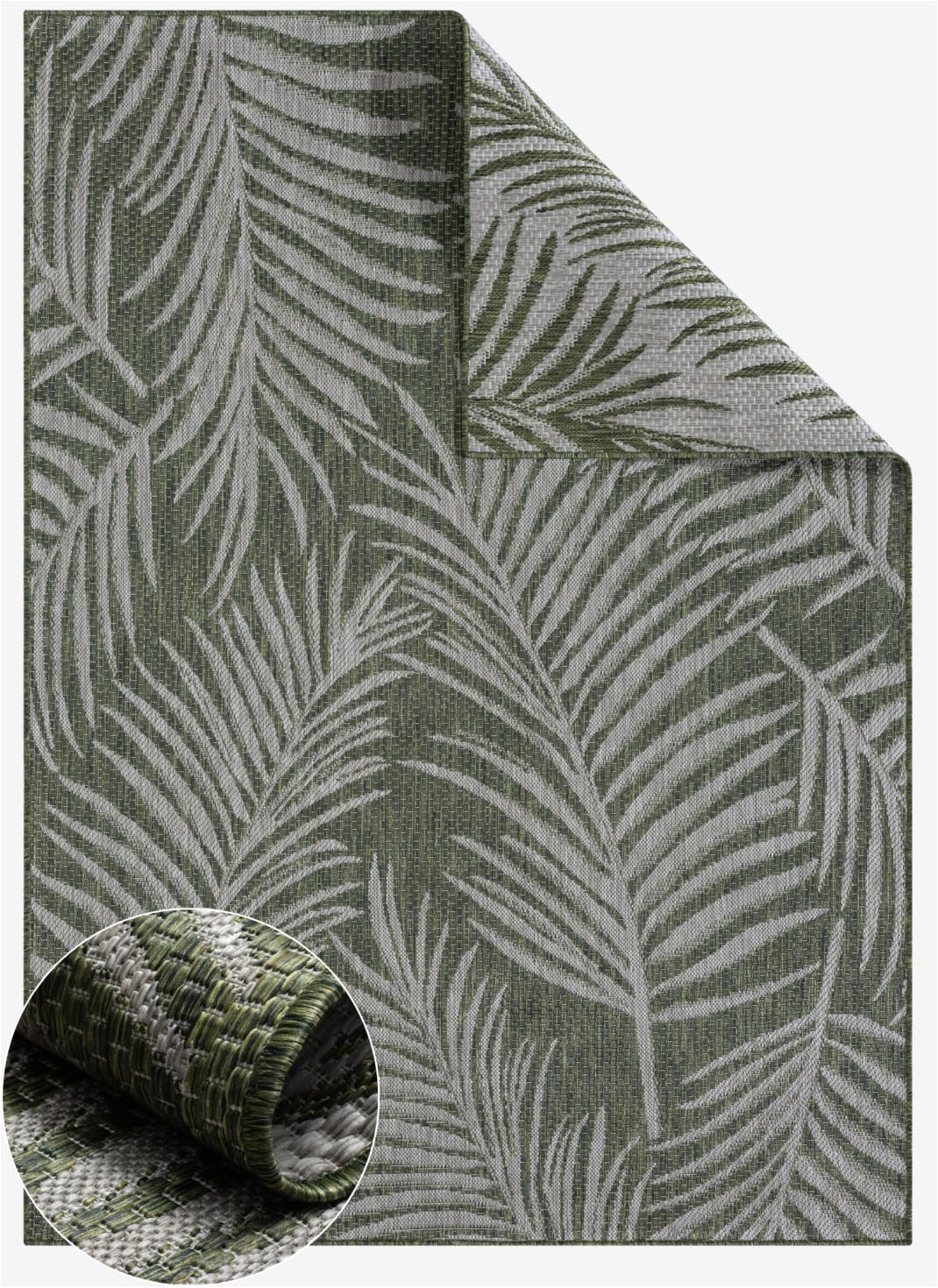 Myflair Möbel & Accessoires Teppich »Autumn« rechteckig 8 mm Höhe Wendeteppich, Blätter Motiv, Outdoor geeignet, Balkon, Terrasse