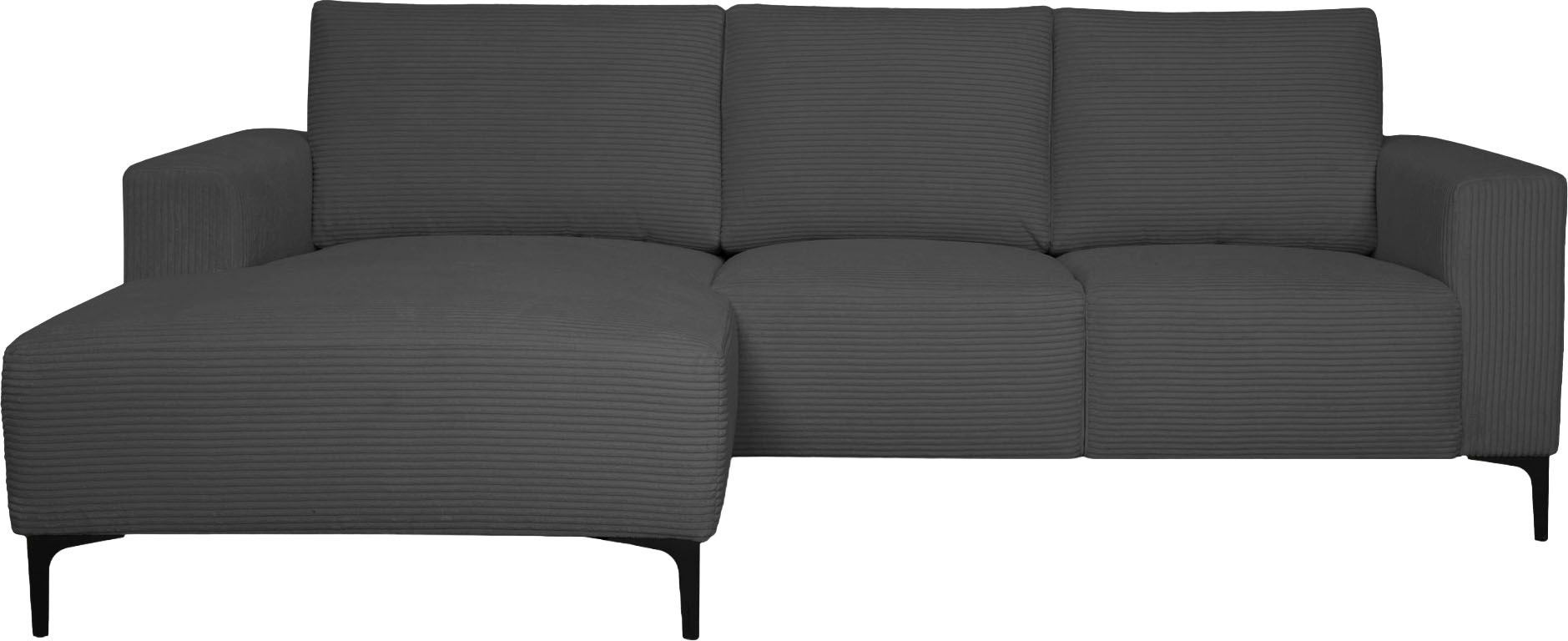 Home affaire Ecksofa »Tournon L-Form, Breite 232 cm, Breitcord« Designsofa im nordischen Stil, Wellenunterfederung, Metallfüsse