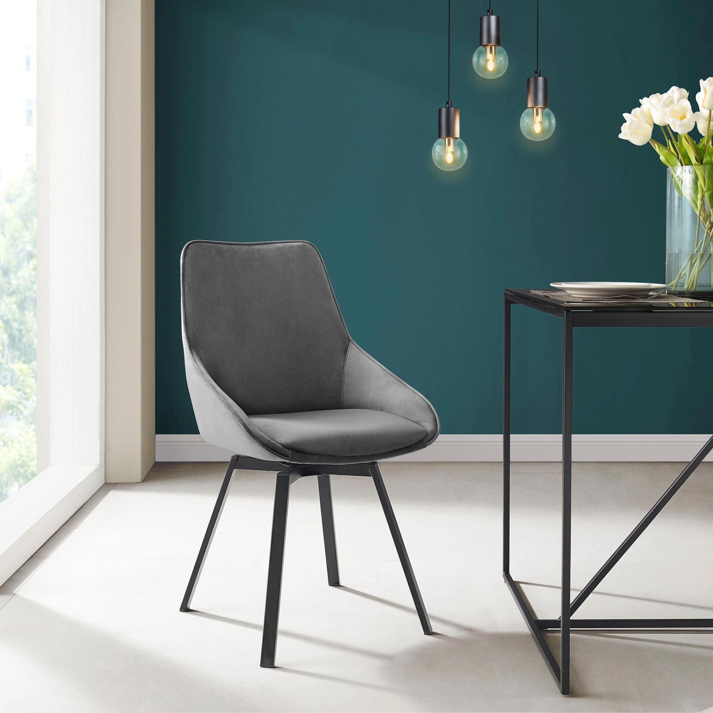 Image of INOSIGN Esszimmerstuhl »Merisa«, (Set), Luxus-Microfaser, 2er-Set mit gepolstertem Sitz und Rückenlehne, modernes Design, Drehbar bei Ackermann Versand Schweiz