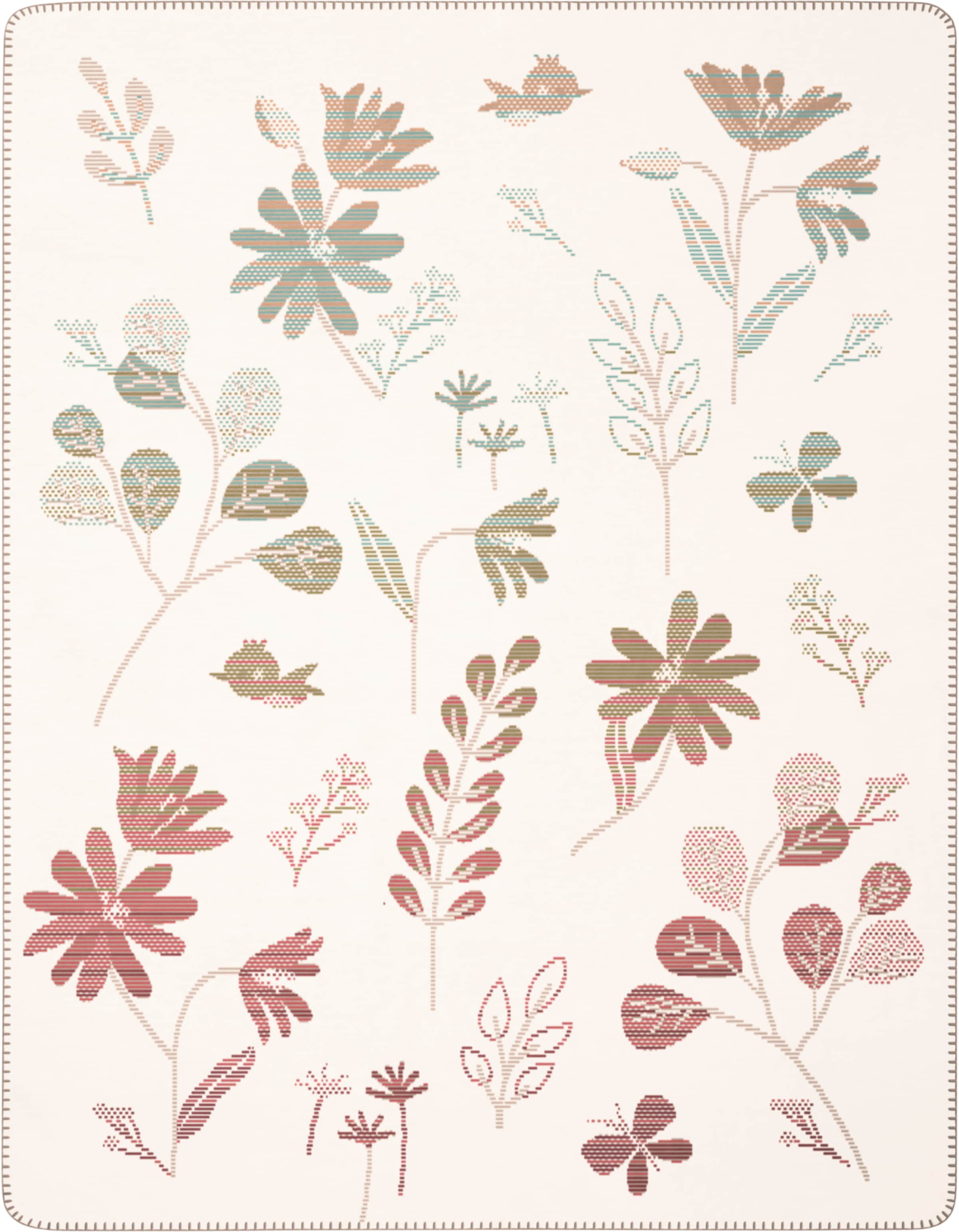 Image of Biederlack Babydecke "Babydecke Wild Flowers" 75 x 100, mit Zierstich