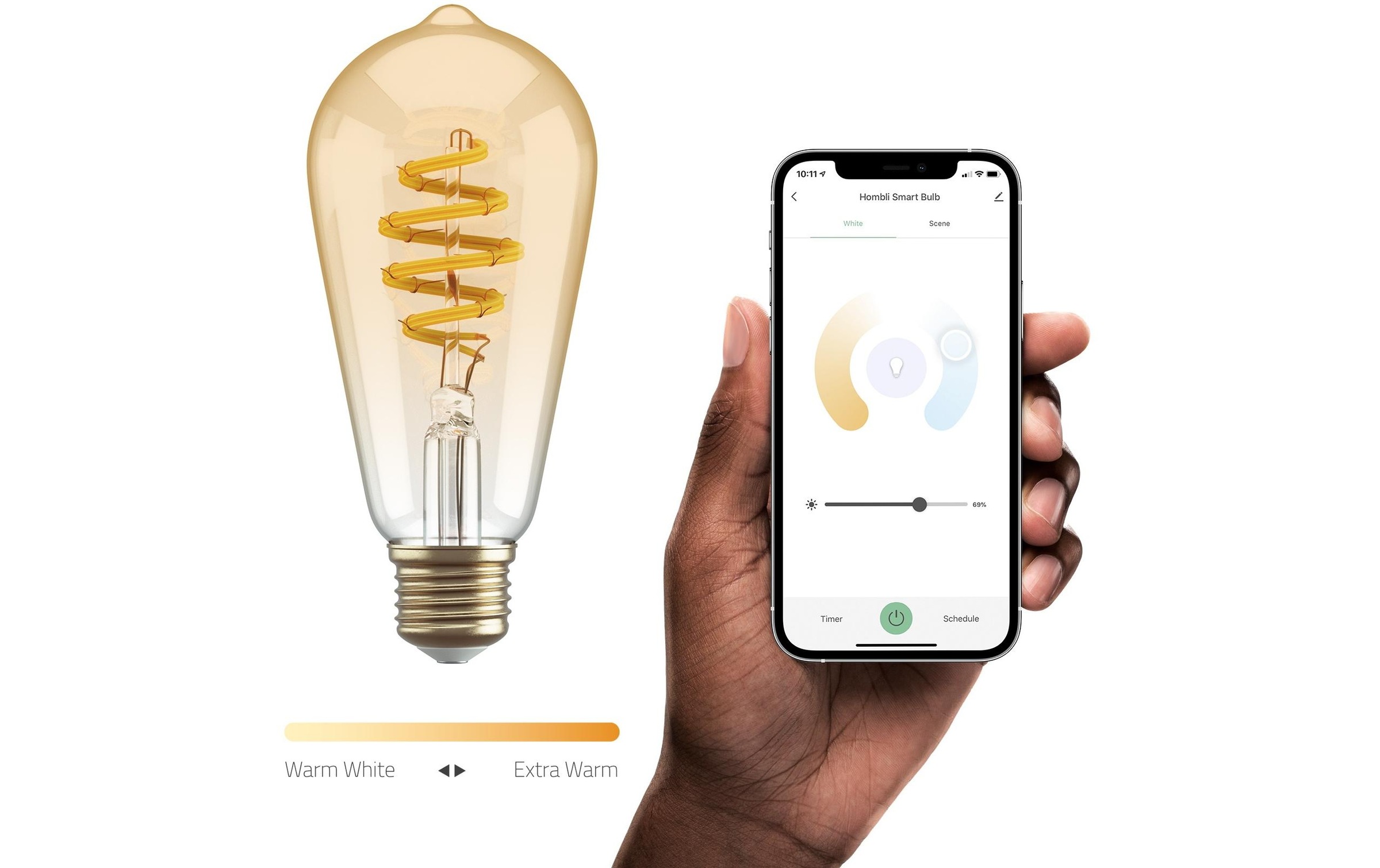 LED-Leuchtmittel »hombli Smart Filament Bulb E27 45051 W Amber«, E27, Warmweiss