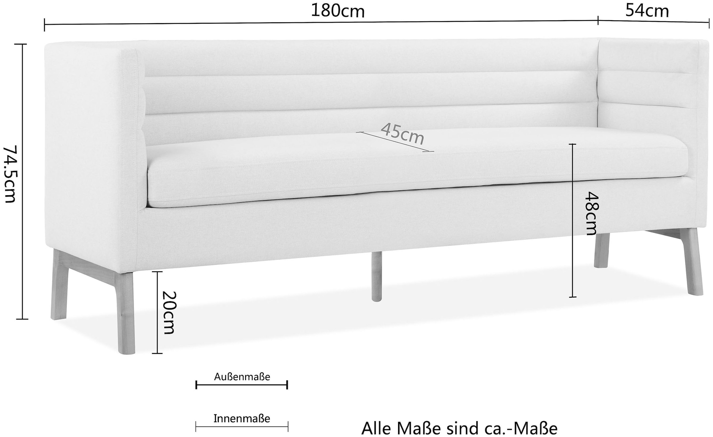 LeGer Home by Lena Gercke Sitzbank »Isaline«, In 4 Farben und 3 Breiten, Sitzhöhe 48 cm