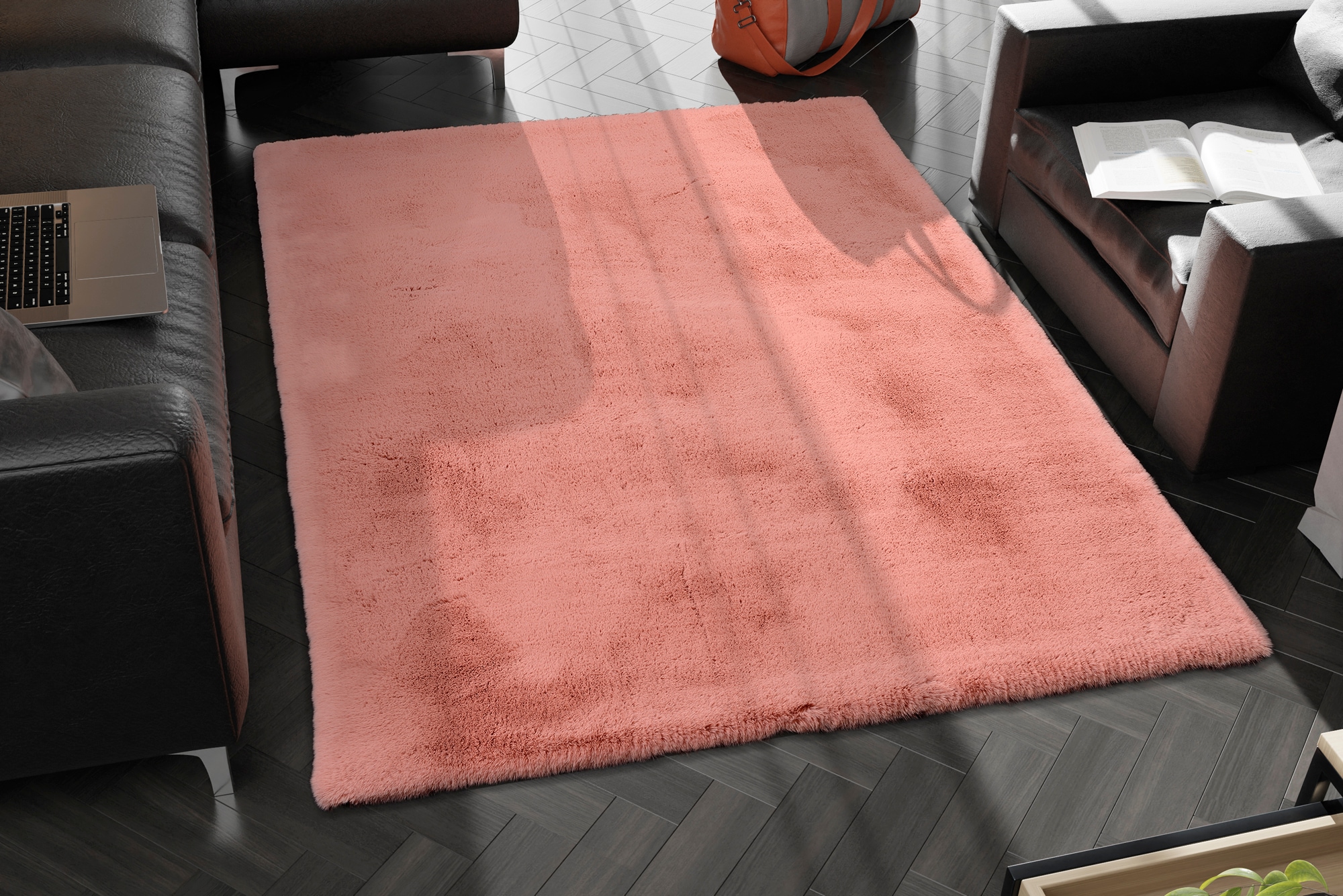 Image of OCI DIE TEPPICHMARKE Hochflor-Teppich "ROCKY SOFT" rechteckig 35 mm Höhe Kunstfell, weich, kuschelig, maschinell gewebt, Kaninchen Haptik
