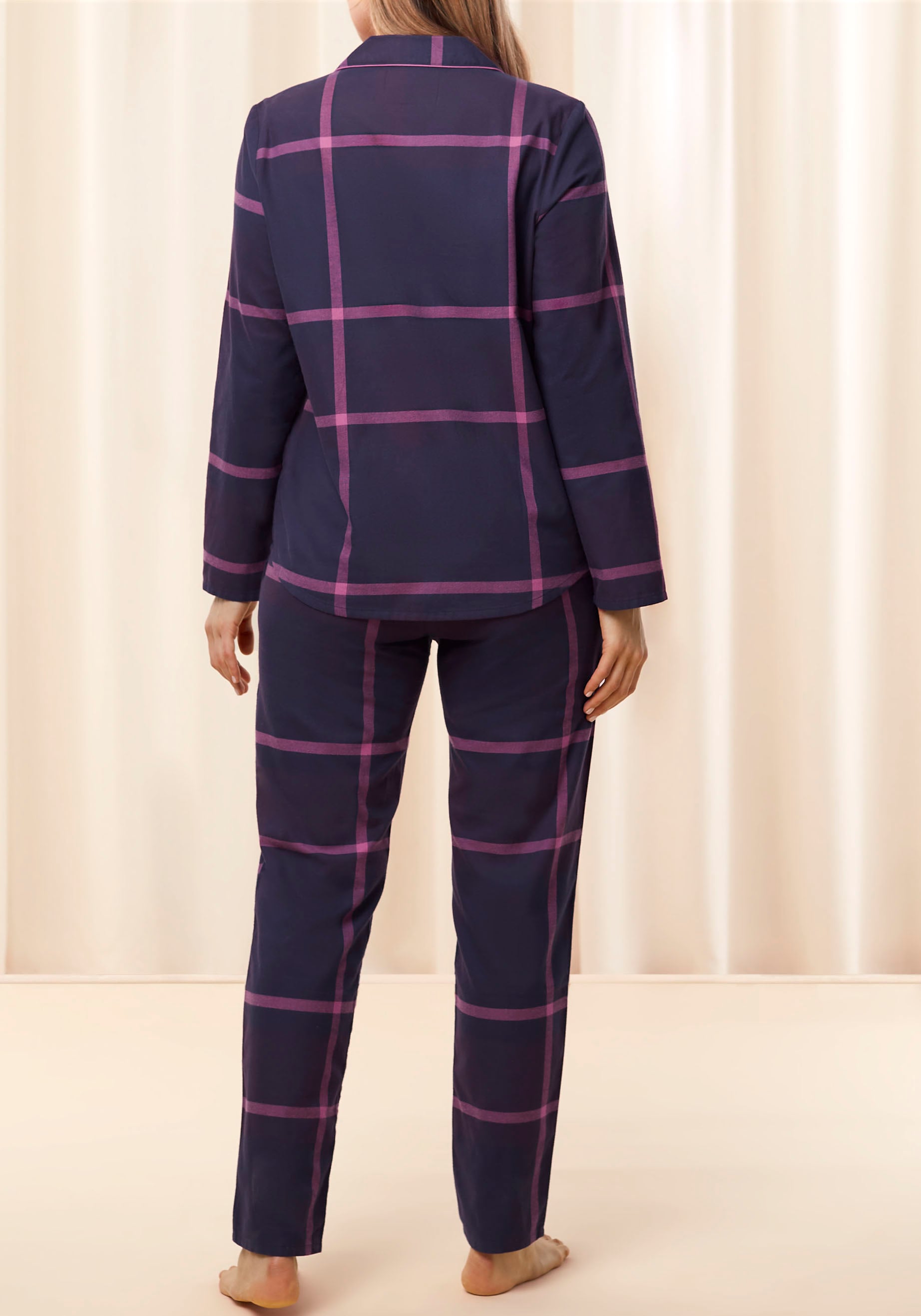 Taschen Pyjama 2 versandkostenfrei Schlafanzug »Boyfriend PW tlg.), Triumph (Set, Checks«, seitlichen mit X auf