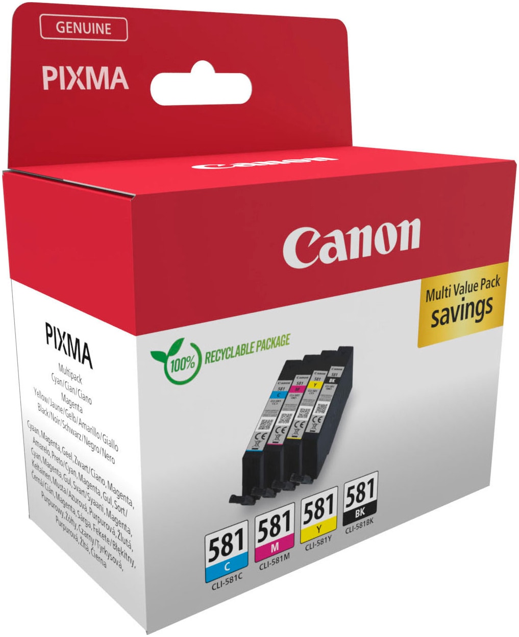 Canon Tintenpatrone »CLI-581 BK/C/M/Y Tinte Multipack (2103C006)«