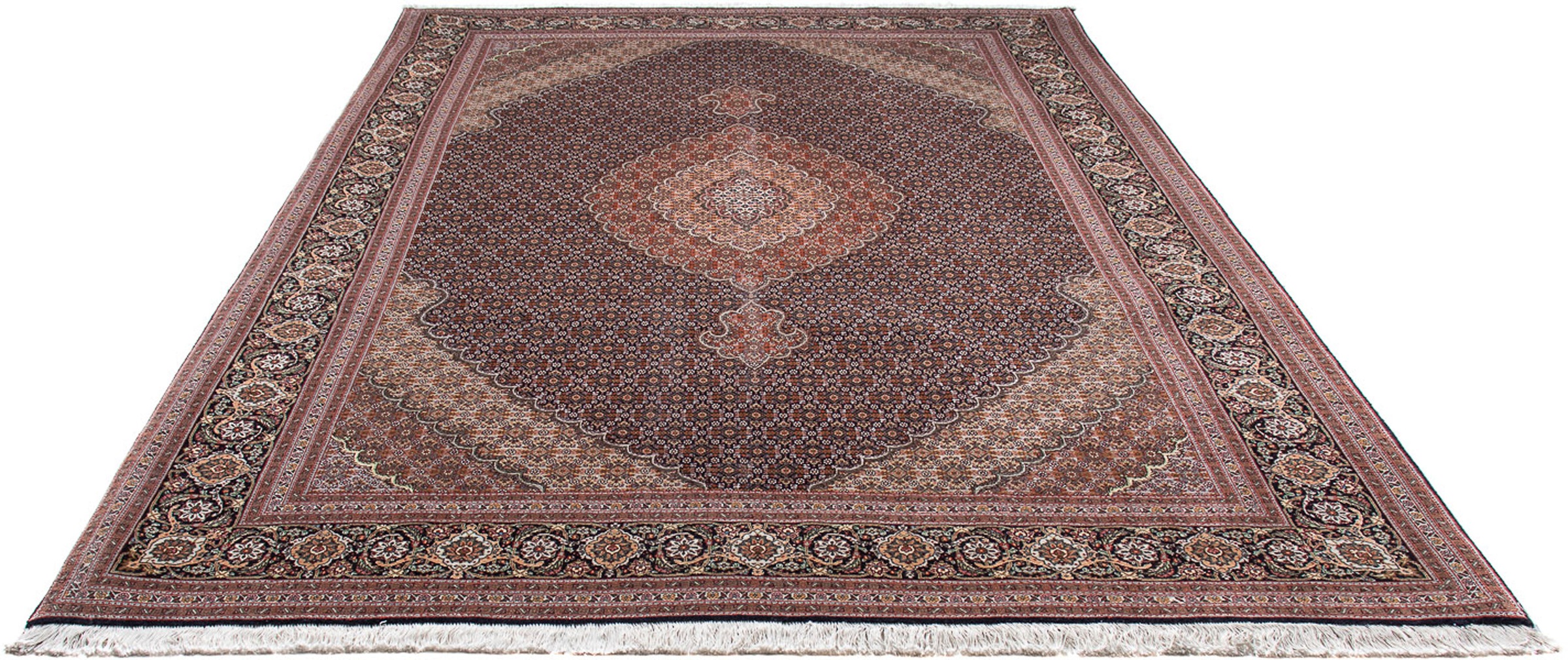 Image of morgenland Orientteppich »Perser - Täbriz - 298 x 198 cm - dunkelblau«, rechteckig, 10 mm Höhe, Wohnzimmer, Handgeknüpft, Einzelstück mit Zertifikat bei Ackermann Versand Schweiz