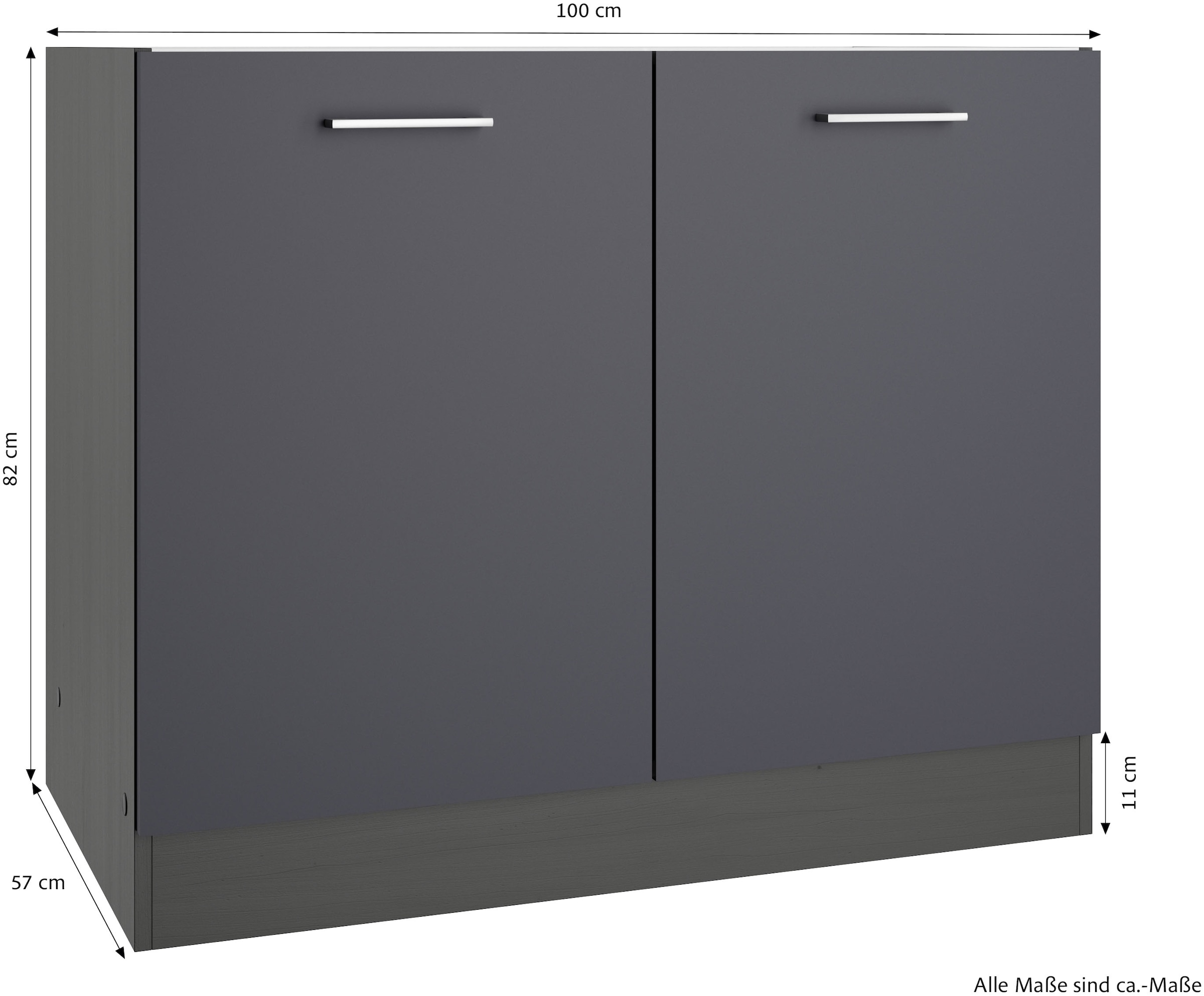 KOCHSTATION Spülenschrank »KS-Milan« Spülenschrank 100 cm, matte oder hochglänzende Fronten