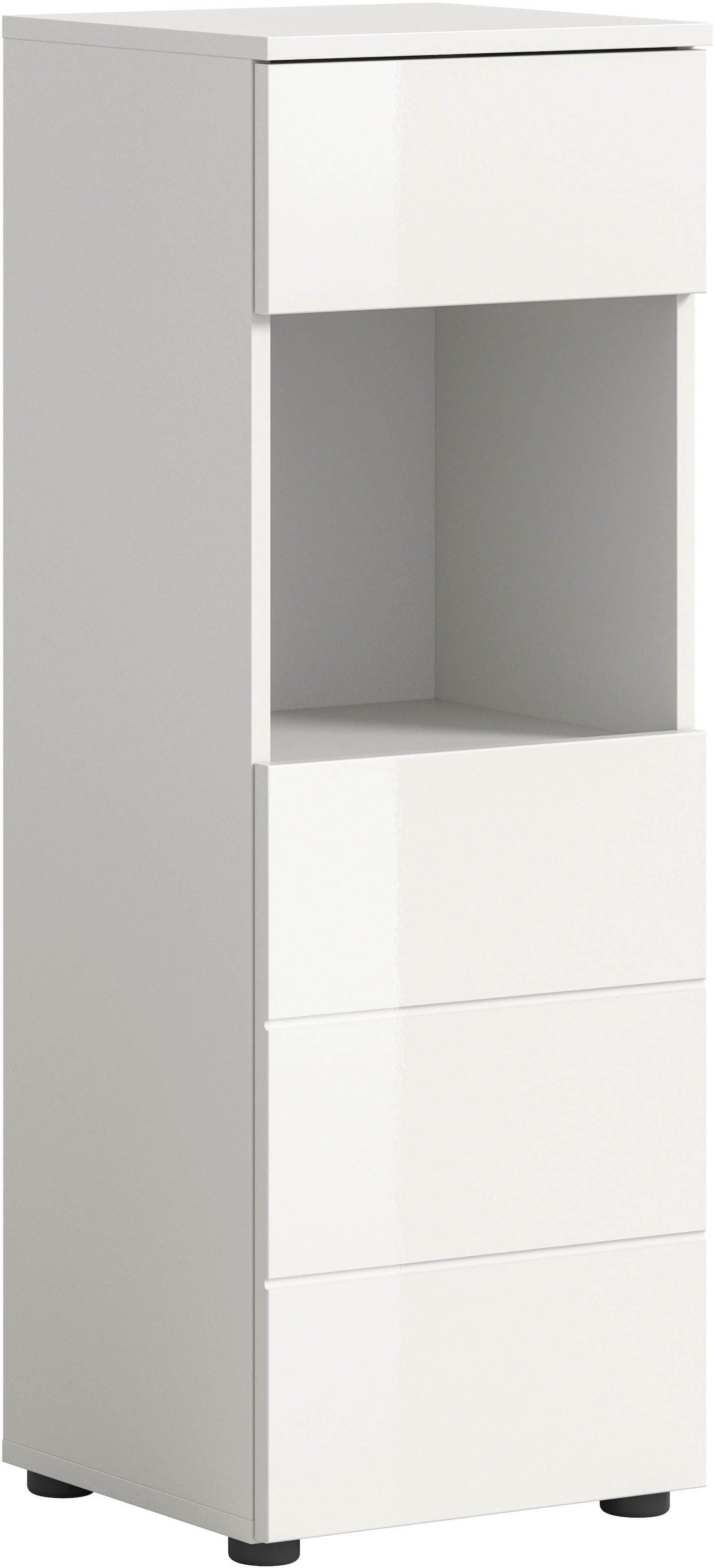 Image of welltime Unterschrank "Biel, Höhe 106 cm,1 Tür, 1 Schubkasten" 1 Stk. tlg. Türanschlag wechselbar, modernes Design, Badschrank, Unterschrank, Bad