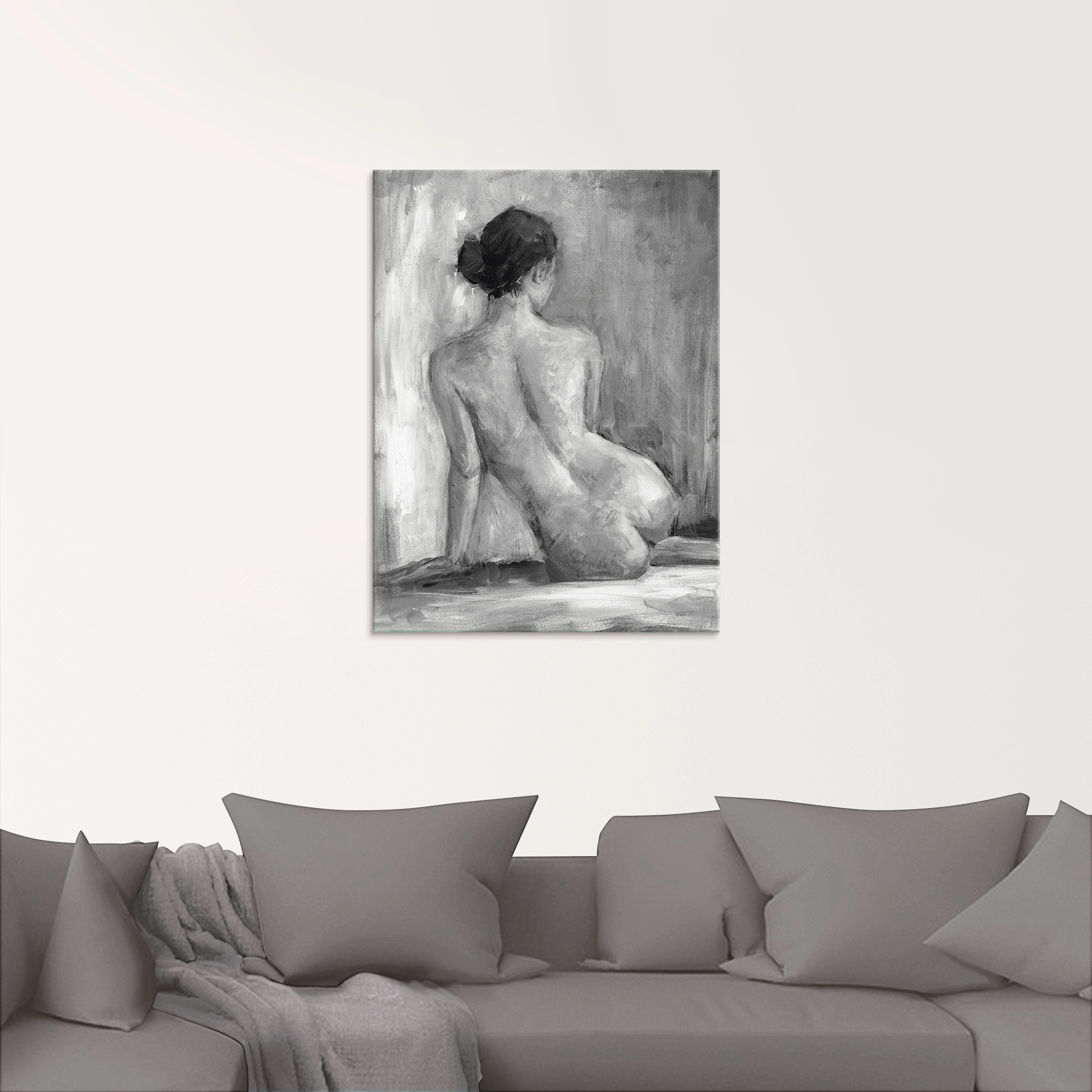 Artland Glasbild »Figur in schwarz & weiss I«, Frau, (1 St.), in verschiedenen Grössen