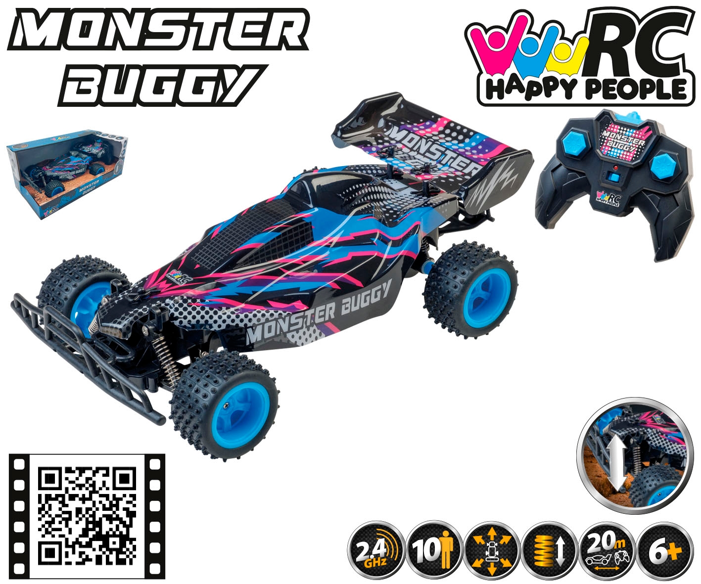 Happy People RC-Buggy »Monster Buggy« mit Fernbedienung