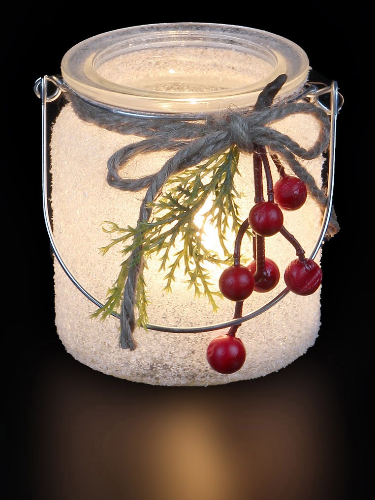 Image of Ambiente Haus Teelichthalter »Xmas Glas mit Griff - Beeren«, (1 St.) bei Ackermann Versand Schweiz
