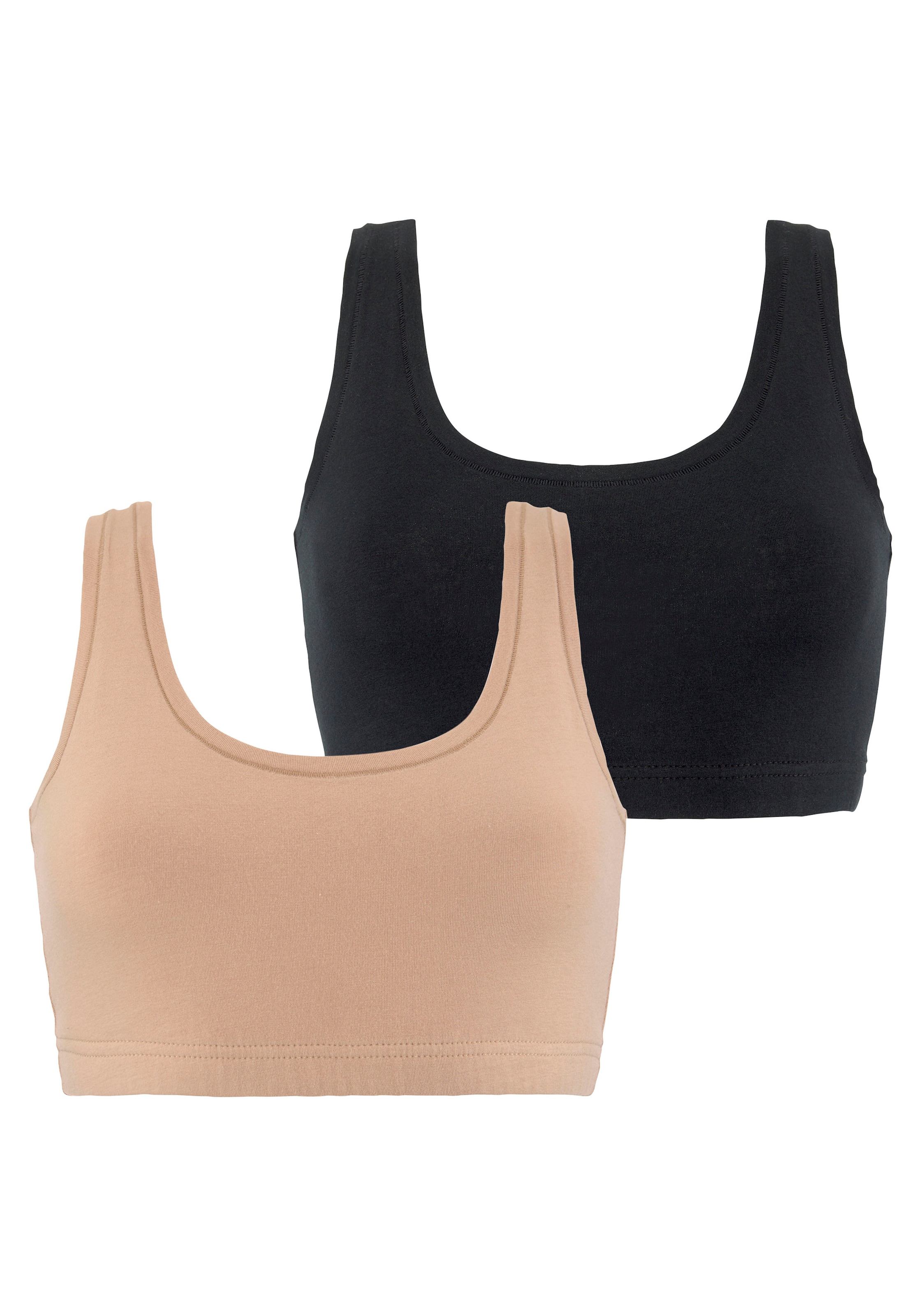 Bustier, (Packung, 2 tlg.), "Perfect Basics" aus elastischer Baumwolle