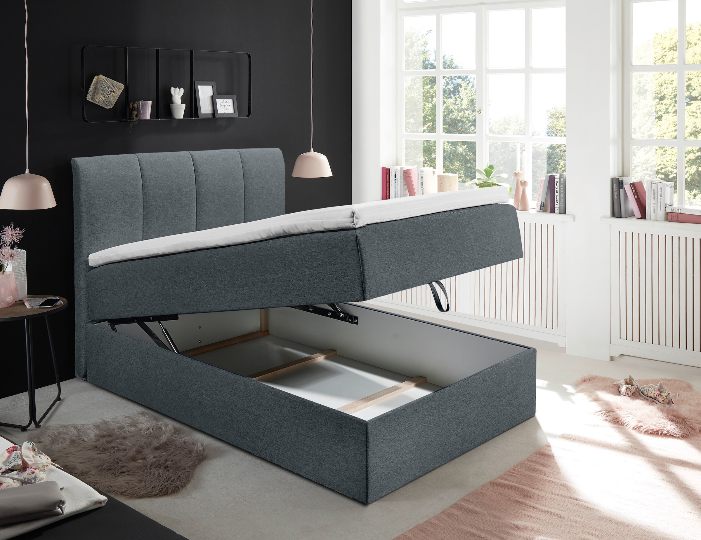 ED EXCITING DESIGN Boxbett »"Granada" inkl. Bettkasten und Topper«, erhältlich in den Grössen 120x200cm & 180x200cm