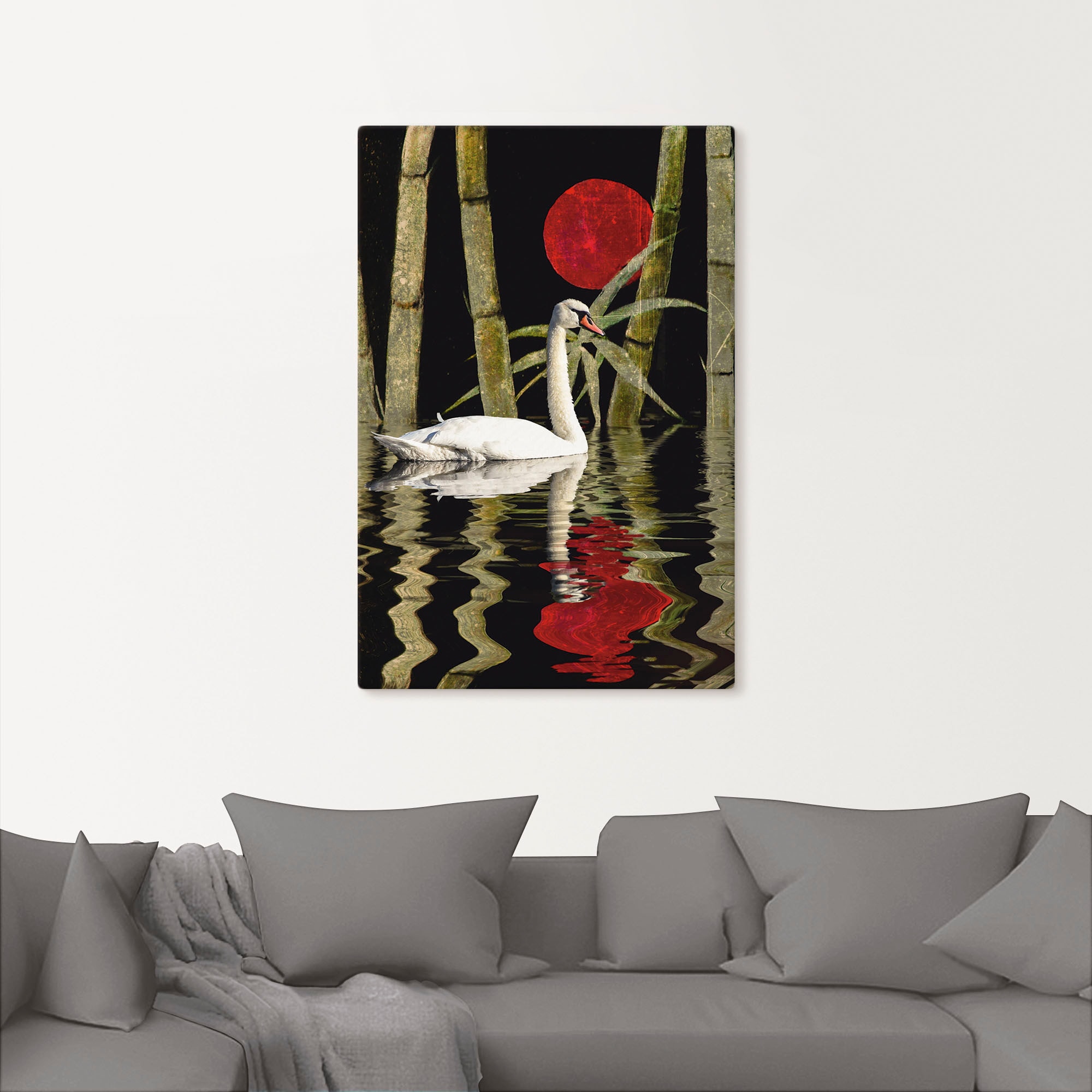 Artland Wandbild »Blutmond über in St.), Poster Wandaufkleber oder Alubild, (1 kaufen Schwanen Bilder, Leinwandbild, dem Grössen Schwanensee«, jetzt als versch