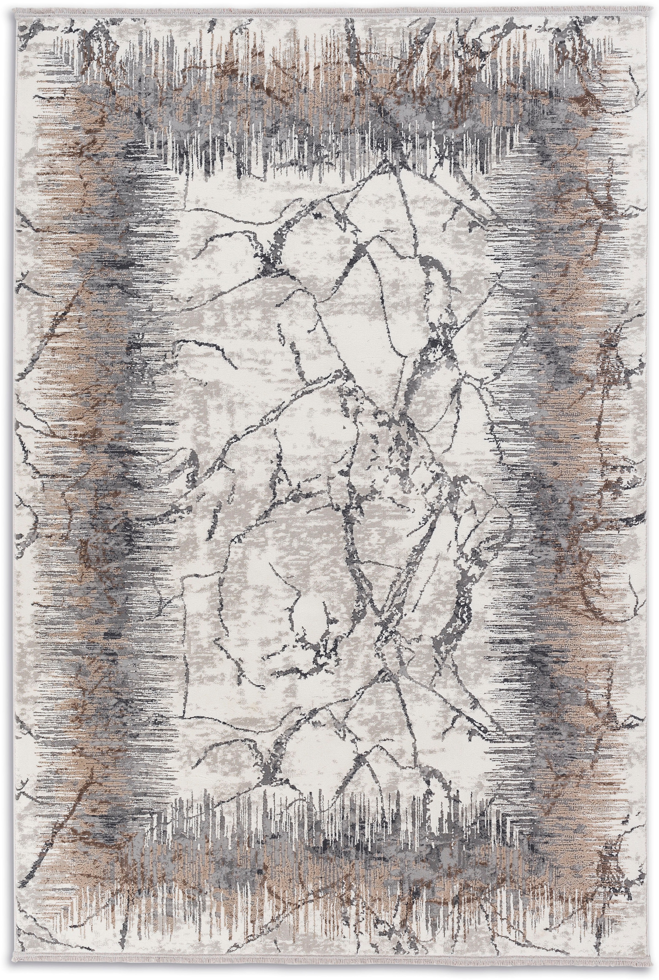 ASTRA Teppich »Vercelli 233 Kurzflorteppich« rechteckig 9 mm Höhe wollig weiche Oberfläche, mit Fransen, 3-D Effekt, Wohnzimmer