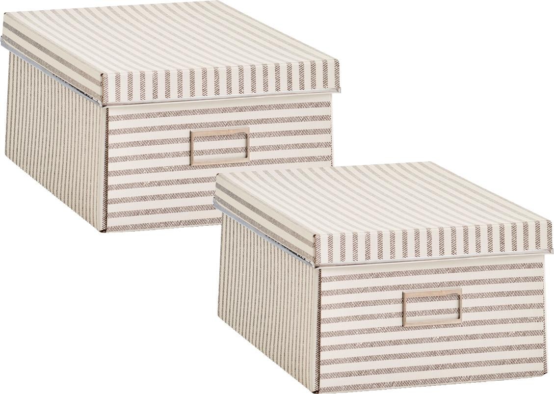 Zeller Present Aufbewahrungsbox »Stripes«, Pappe, beige