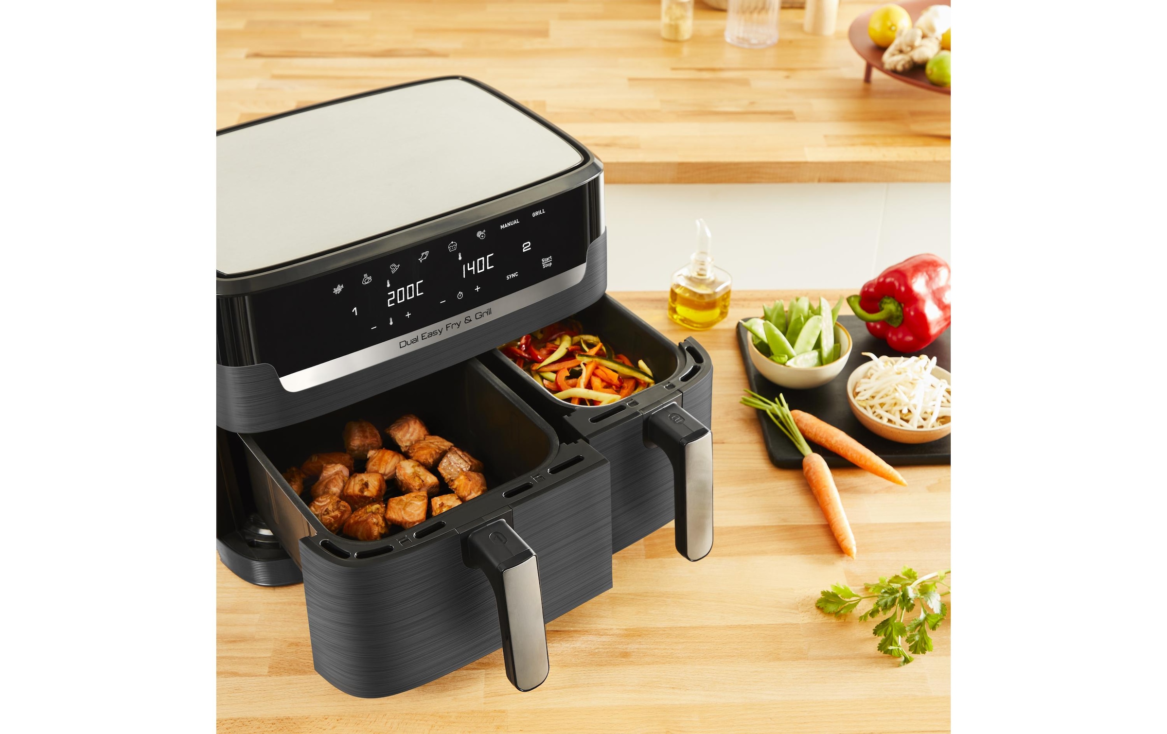 Tefal Heissluftfritteuse »Dual Easy Fry & Grill EY905N«, 2280 W