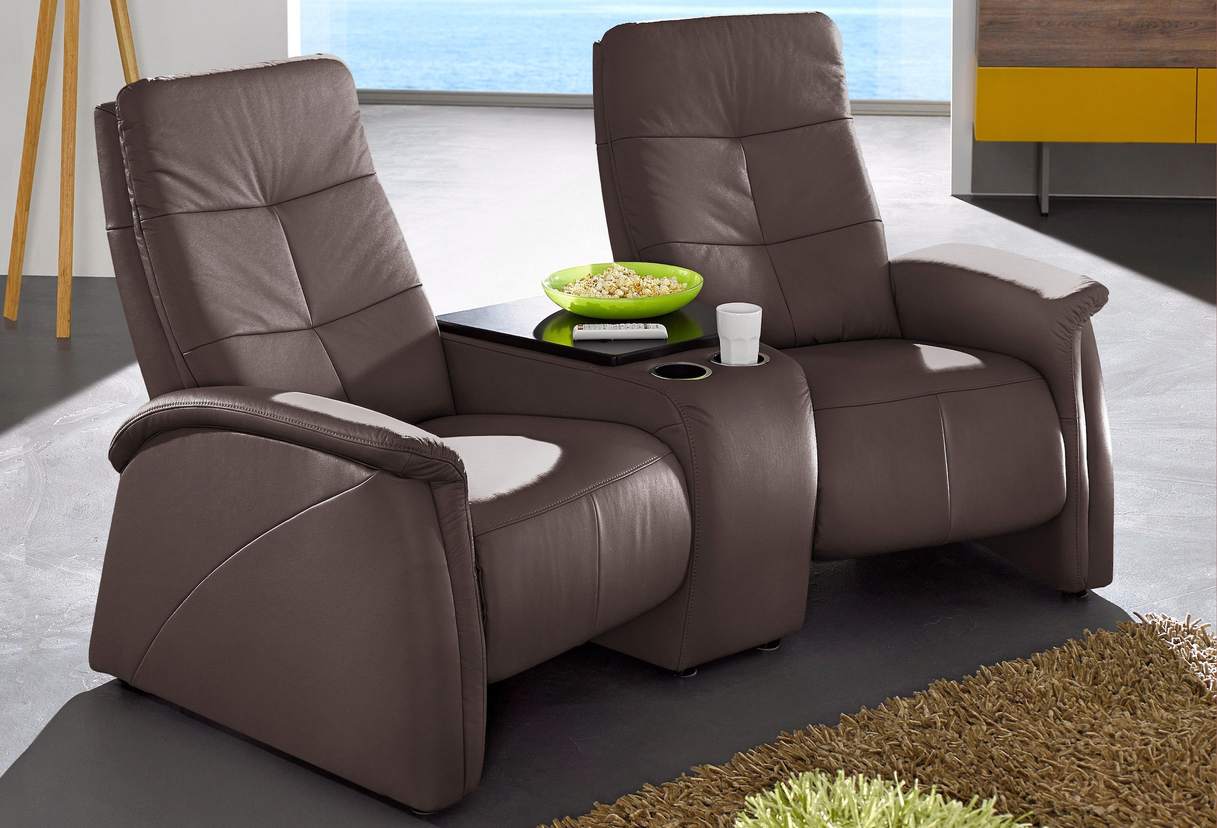 Image of exxpo - sofa fashion 2-Sitzer "Tivoli, Kinosofa, bequem, mit Staufach, Relaxfunktion" mit Relaxfunktion, integrierter Tischablage und Stauraumfach