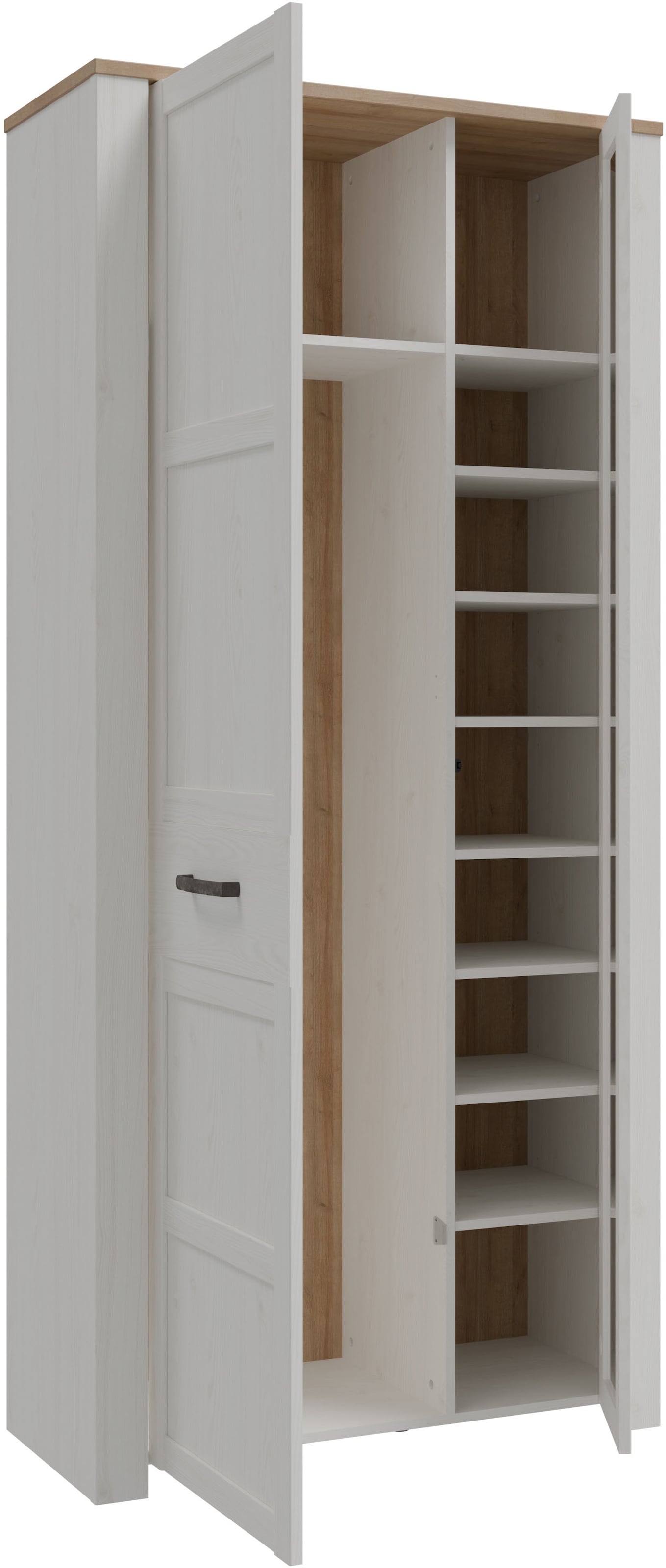 FORTE Armoire vestiaire »Garderobenschrank, Höhe 205,4cm, Spiegel, Soft Close, Push to Open« L/H/P 94,4/205,4/42 cm