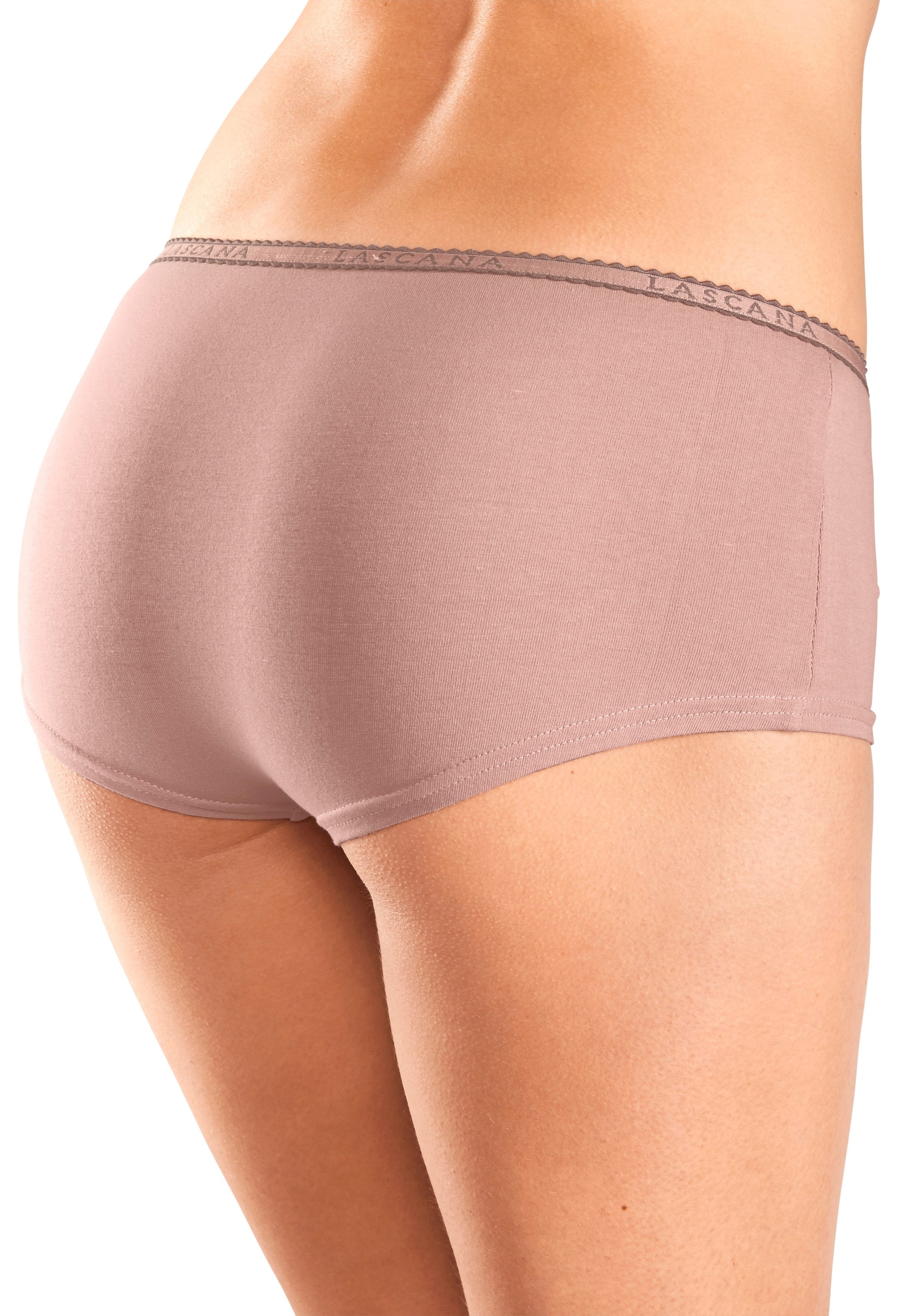 LASCANA Panty, (Packung, 4 St.), aus elastischer Baumwoll-Qualität