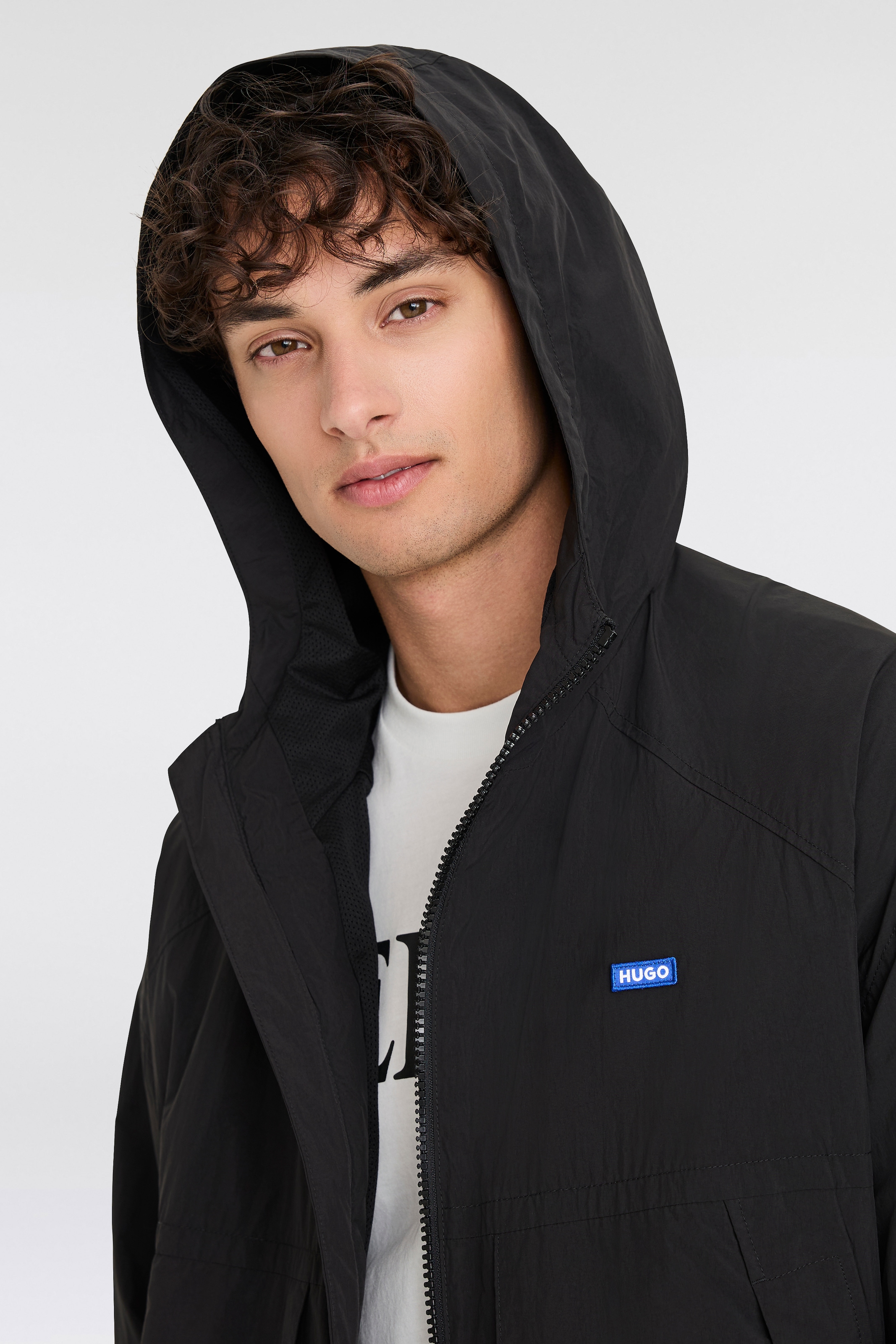 HUGO Blue Outdoorjacke »Bod«, mit Kapuze, mit grossen Taschen Übergangsjacke Softshell