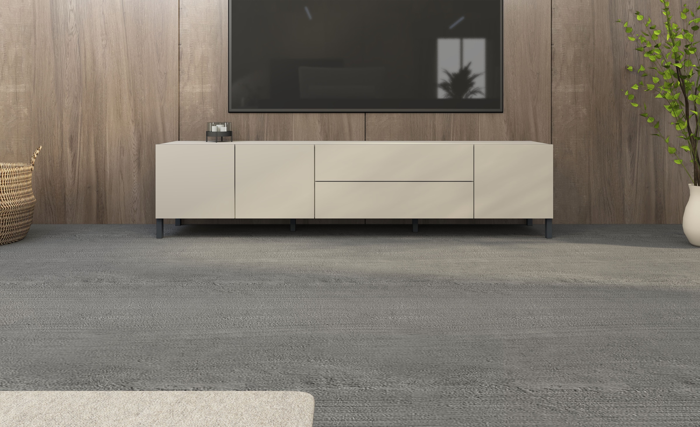 borchardt Möbel Lowboard »Sophia, Tv-Schrank Breite 190 cm« Metallfüsse, grifflose Optik