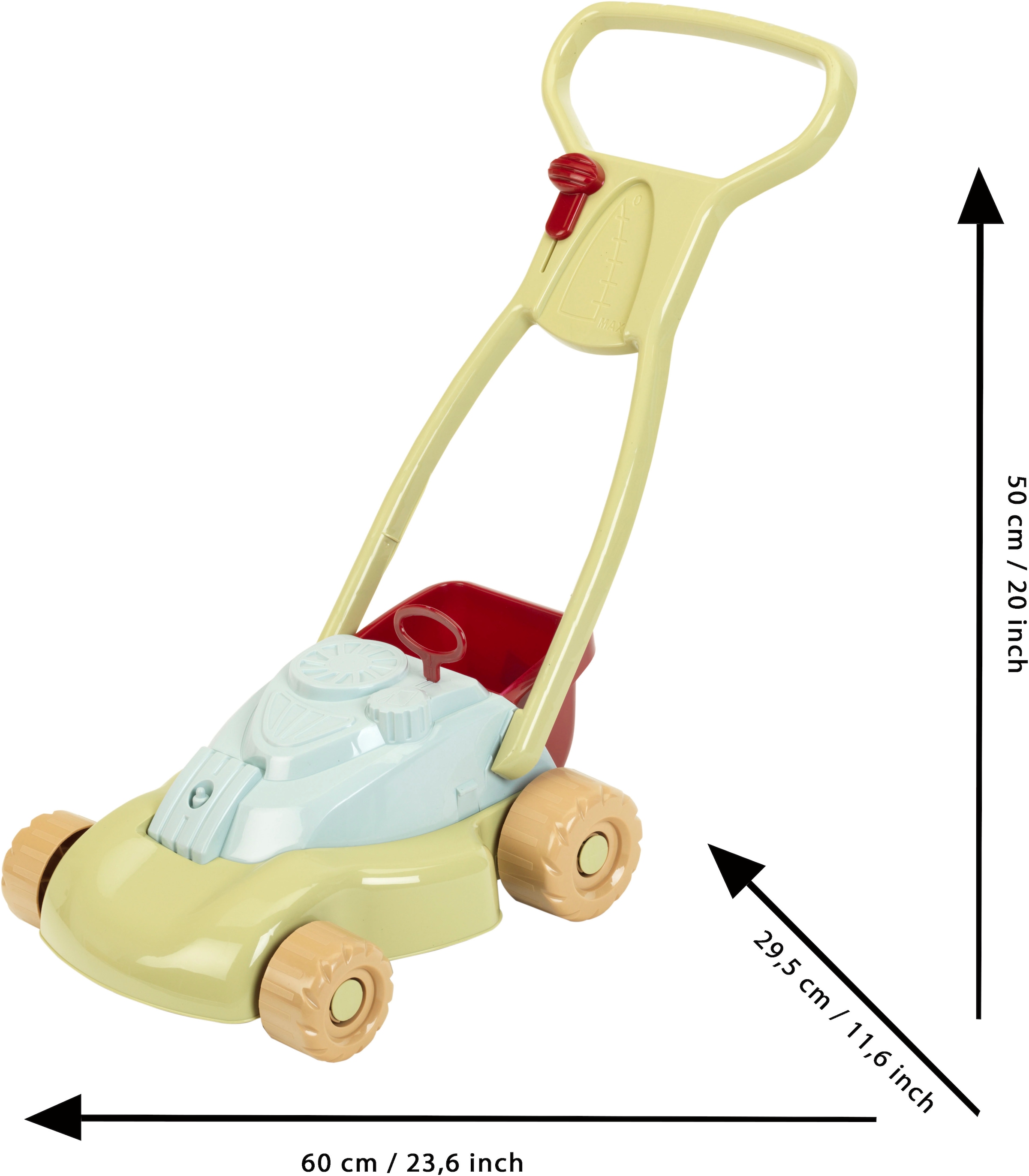 Klein Tondeuse à gazon pour enfants »Little Foot, Rasenmäher mit Grasfang, aus Recyclingkunststoff« Made in Germany