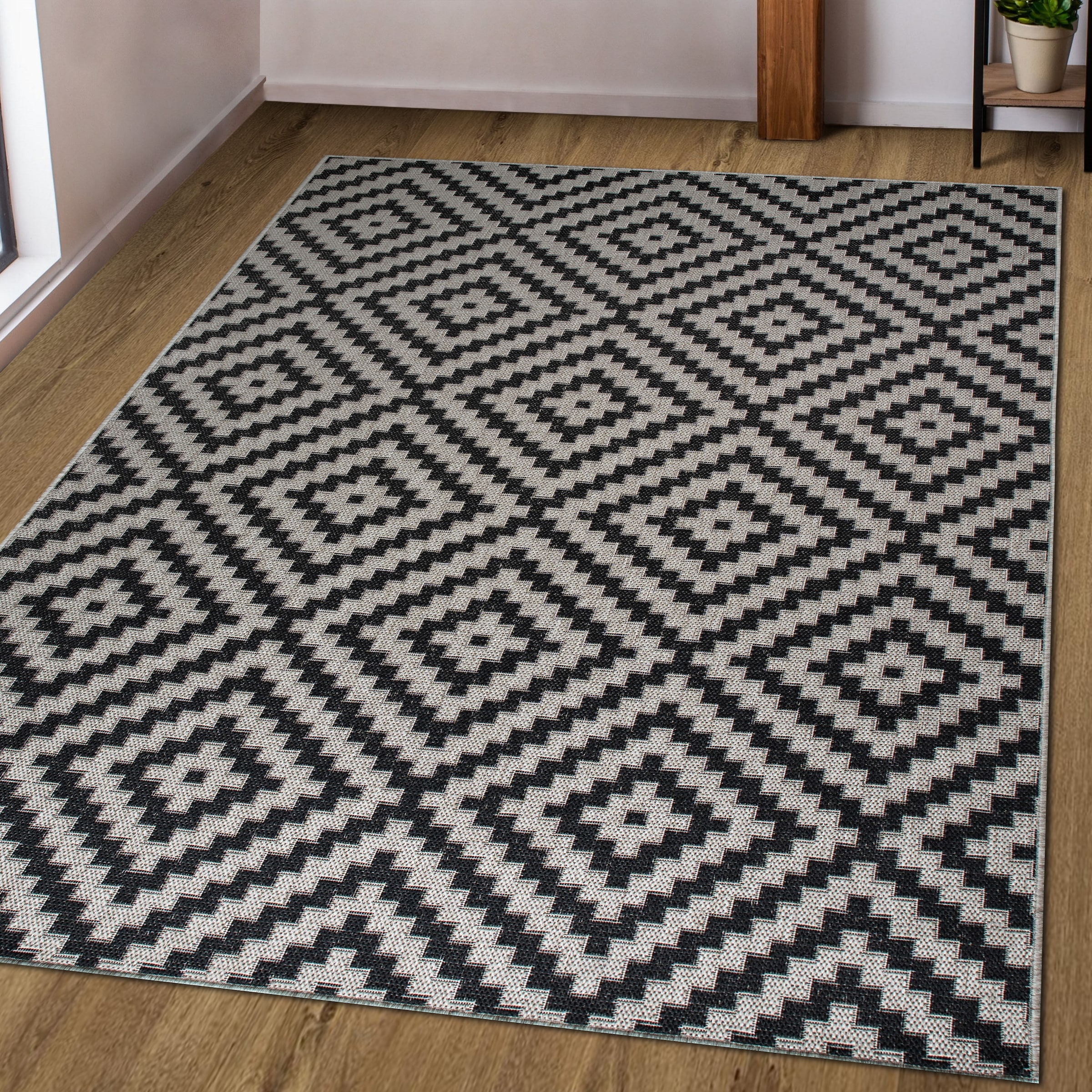 my home Teppich »Cordoba auch als Läufer erhältlich« rechteckig 3 mm Höhe In- und Outdoor geeignet, Sisal-Optik, Wetterfest & UV-beständig, Boho