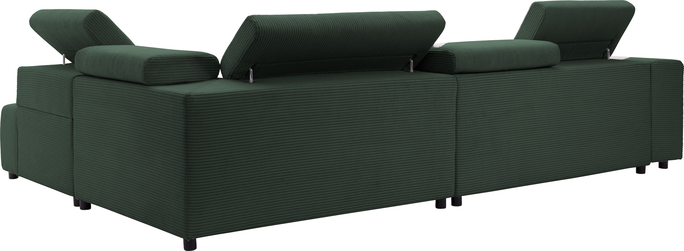 exxpo - sofa fashion Canapé d'angle »VITTORIO mit Komfortfunktionen, bequem und modern, Cord, L-Form« inkl. Kopfteil- und Sitztiefenverstellung, wahlweise mit Bettfunktion