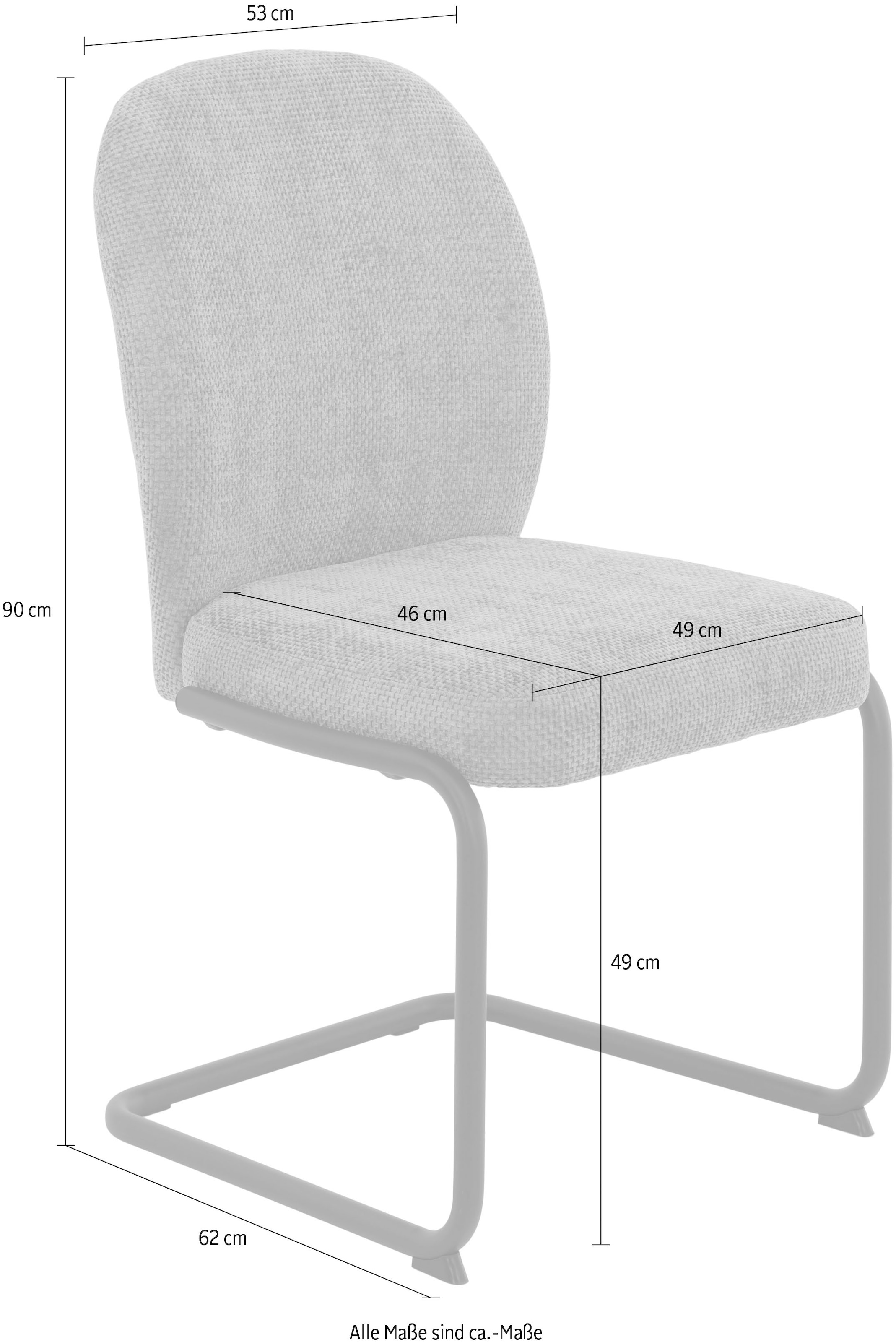 HELA Freischwinger »KAREN«, (Set), 2 St., Esszimmerstuhl, Rundrohrgestell, gepolstert, Webstoff, Schwingstuhl