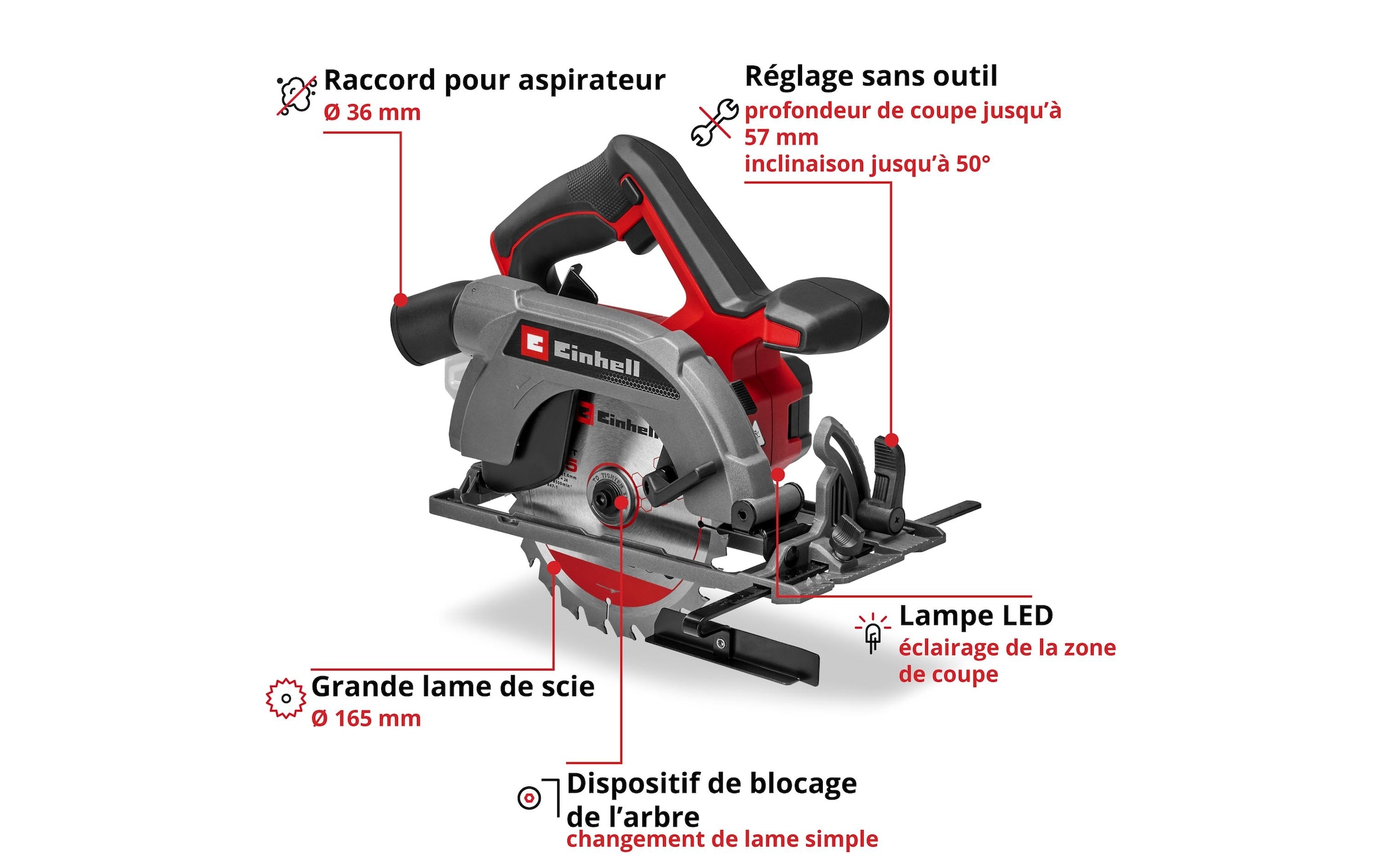 Einhell Akku-Handkreissäge »TE-CS 18/165-2 Li - Solo« ohne Akku und Ladegerät
