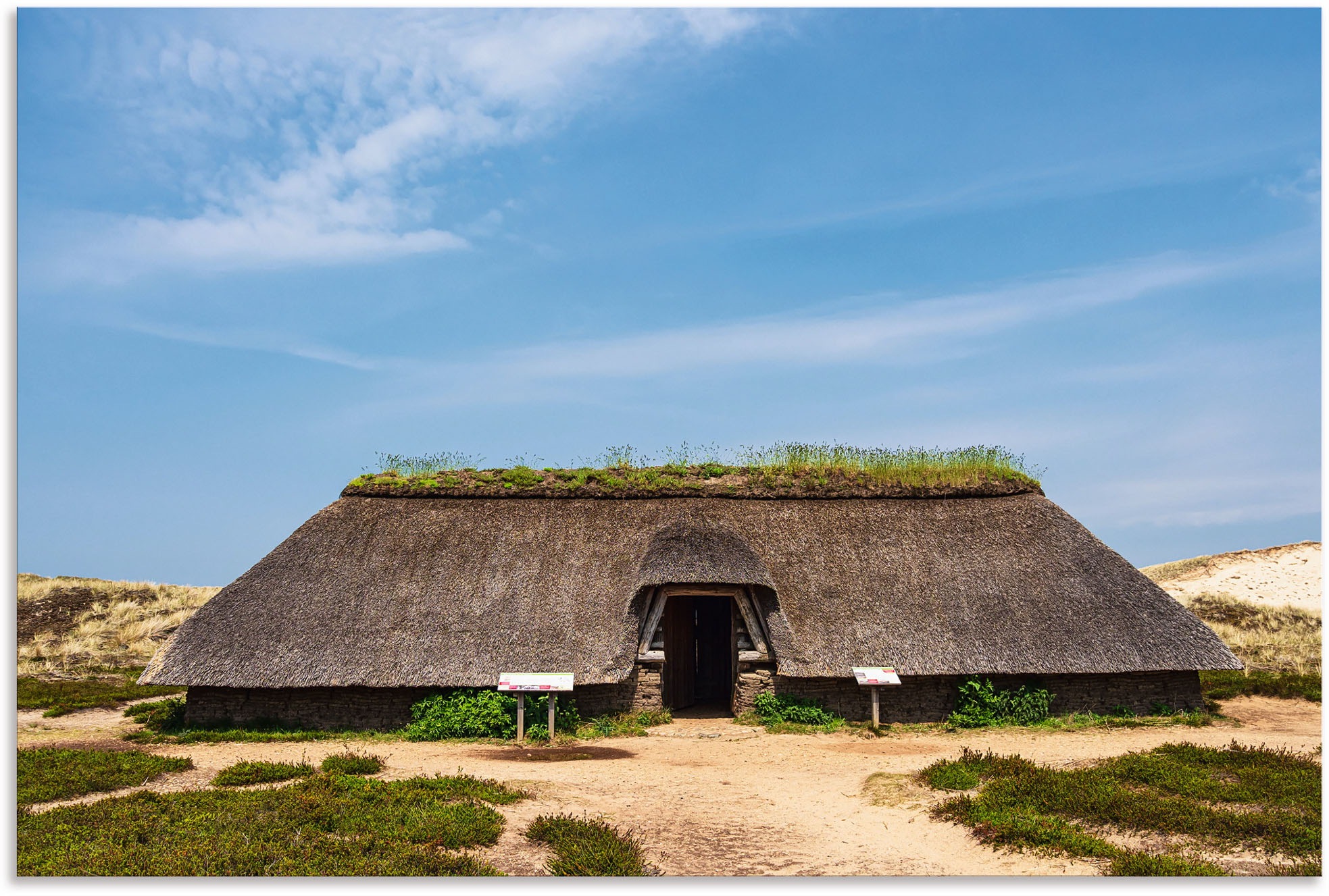 Image of Artland Wandbild »Eisenzeithaus in den Dünen auf Amrum«, Gebäude, (1 St.), in vielen Grössen & Produktarten - Alubild / Outdoorbild für den Aussenbereich, Leinwandbild, Poster, Wandaufkleber / Wandtattoo auch für Badezimmer geeignet bei Ackermann Versand 