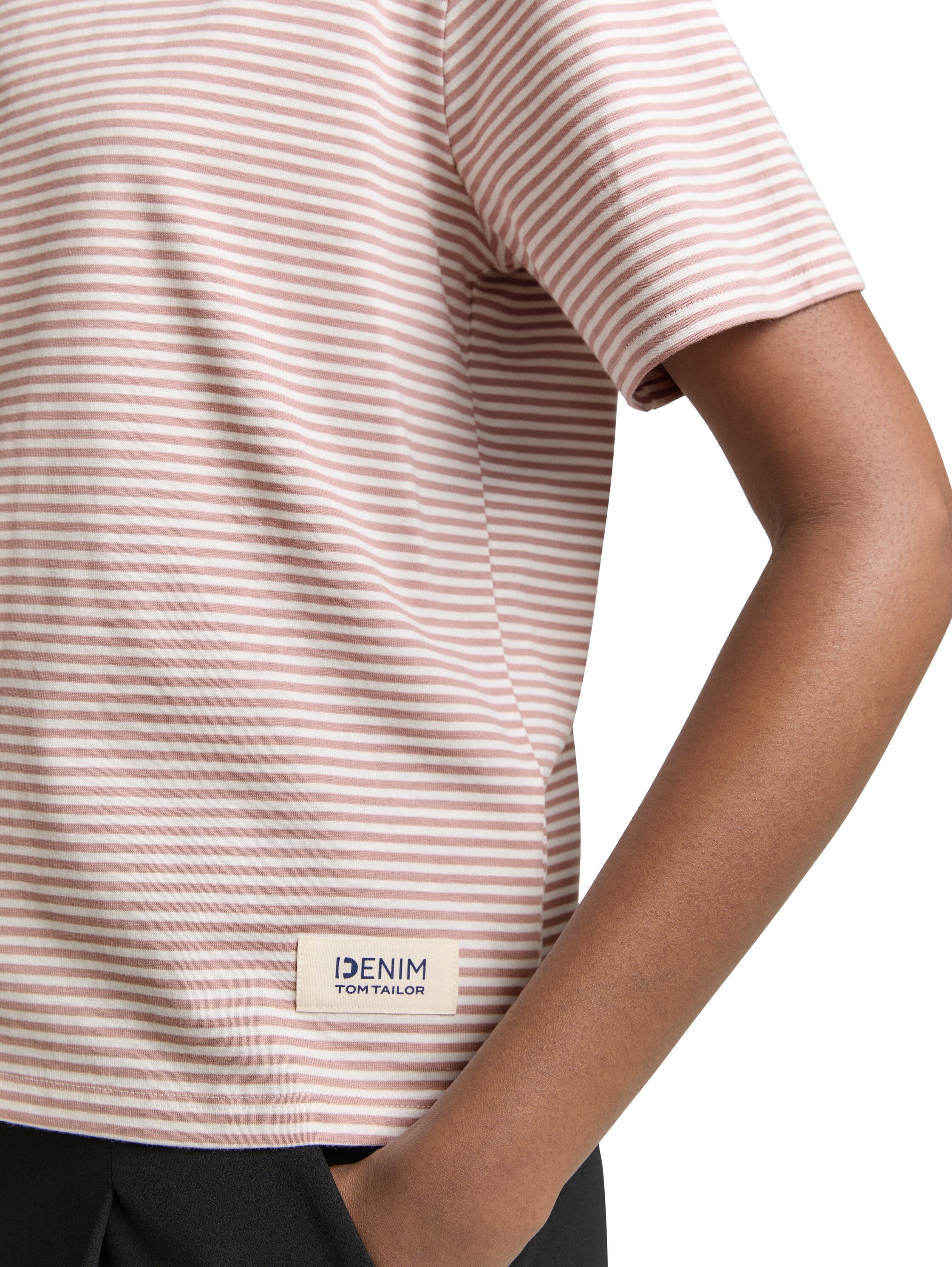 TOM TAILOR Denim T-Shirt, mit Streifen Muster