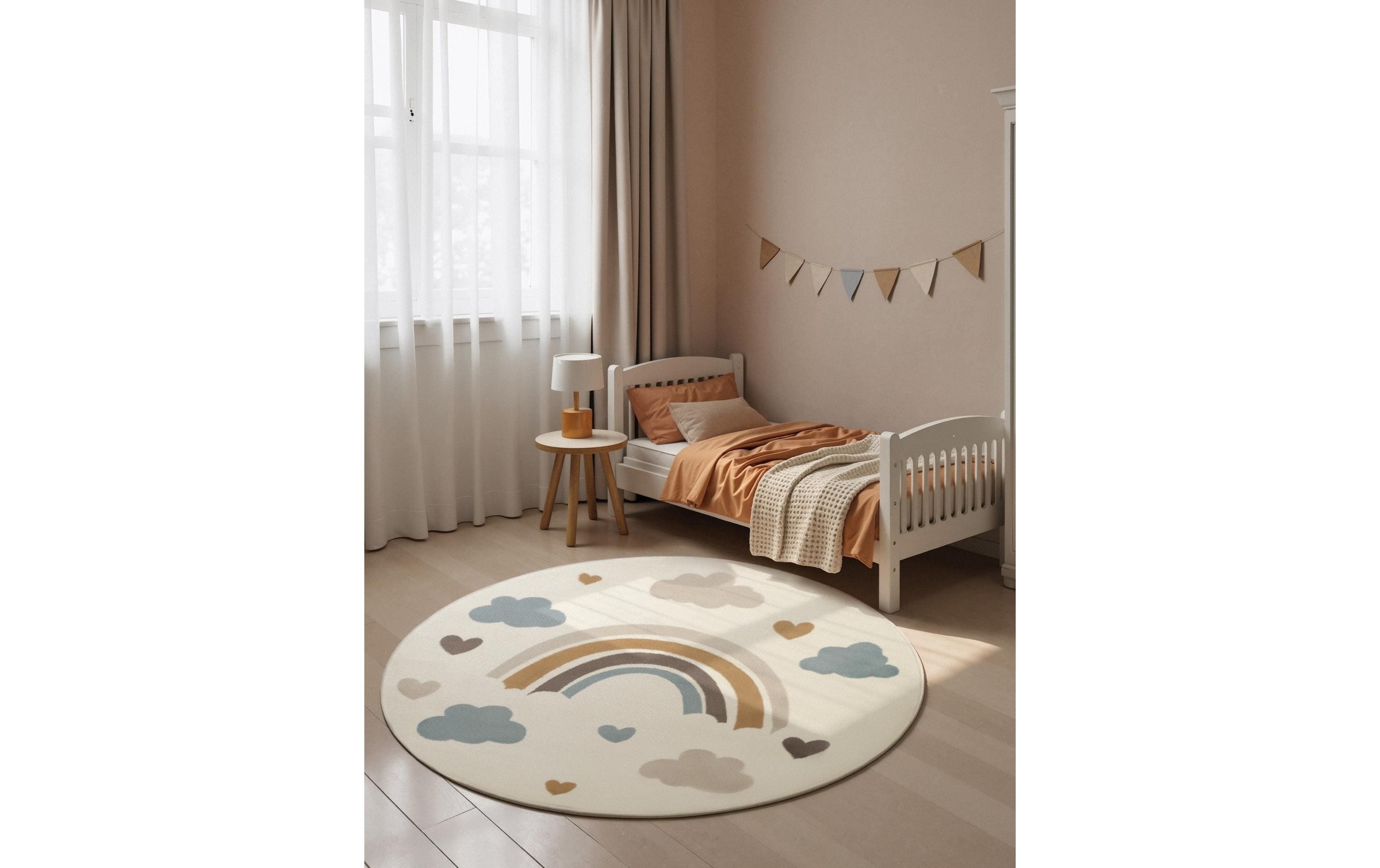HANSE Home Kinderteppich »Skyla« rund 10 mm Höhe Pflegeleicht, Weich, Kinderzimmer, Spielteppich, Spielunterlage
