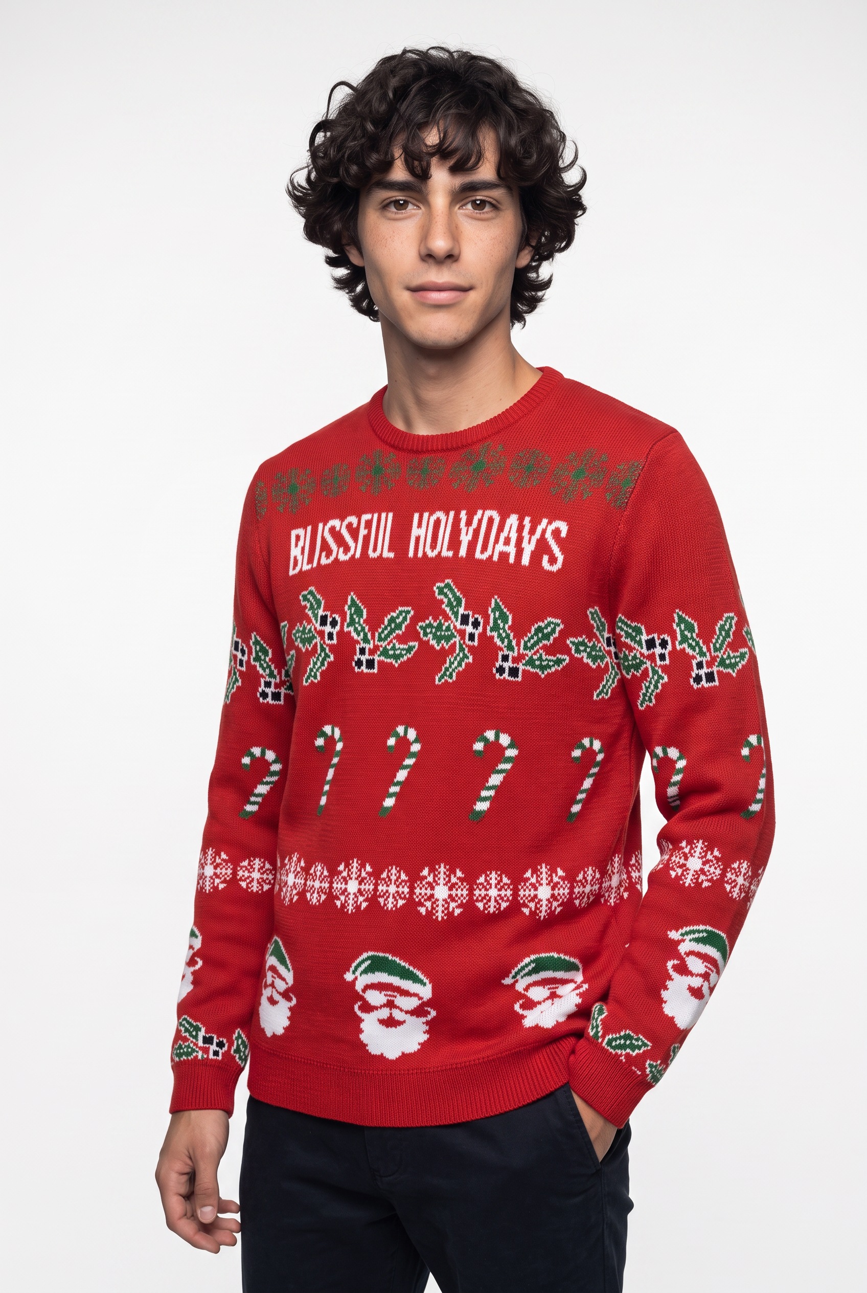 ONLY & SONS Pull en tricot »ONSXMAS REG 5 ALLOVER CREW KNIT«