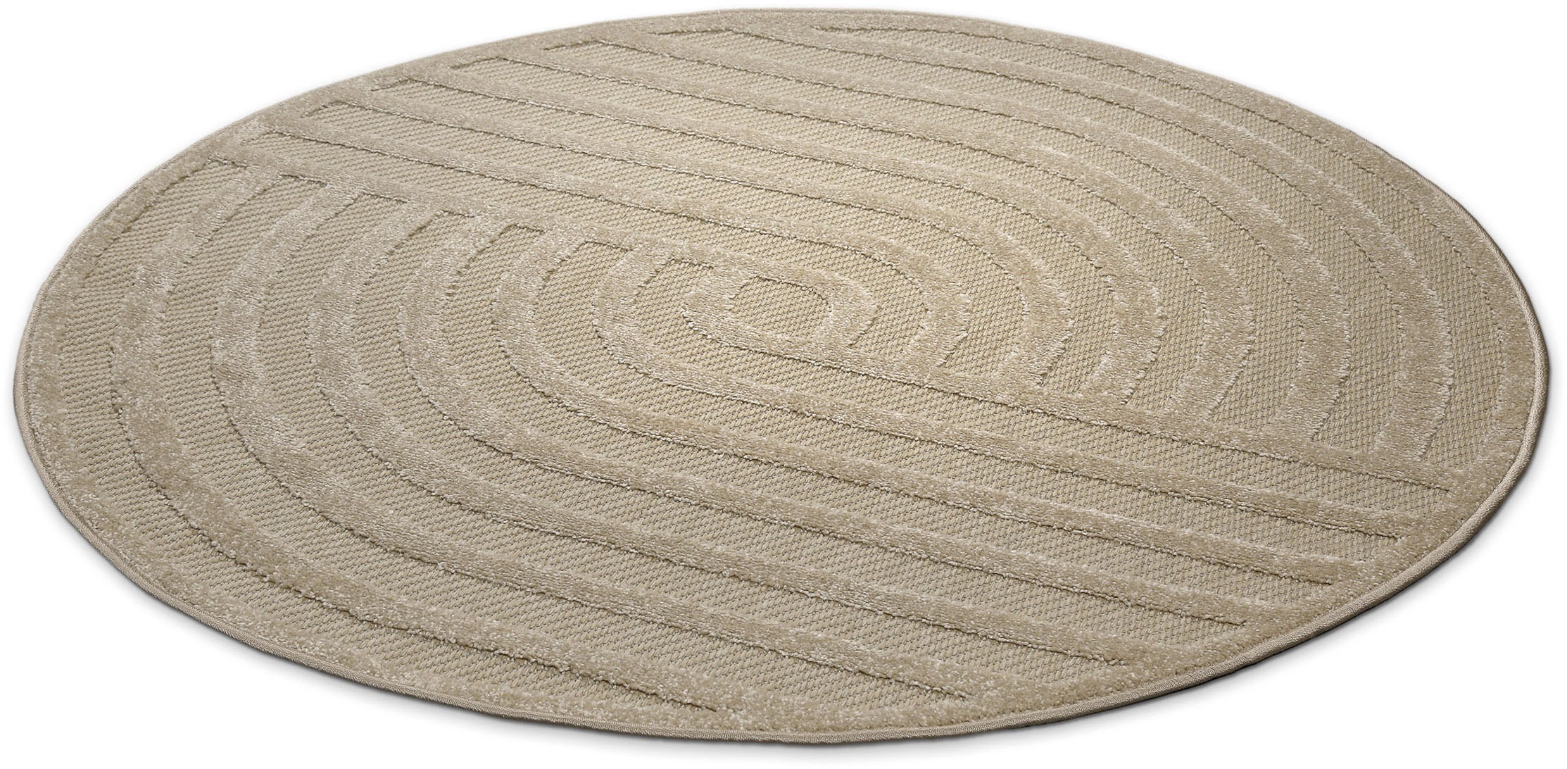 GOODproduct Outdoorteppich »Tamsin« rund 6 mm Höhe In- und Outdoor Teppich, wetterfest, modernes Design, Terrasse, Balkon