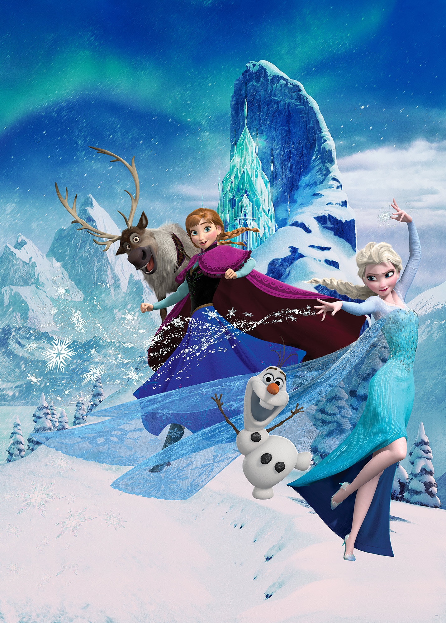 Image of Komar Fototapete "Digitaldruck Vlies - Frozen Elsas Magic - Grösse 200 x 280 cm" bedruckt glatt Kinderzimmer