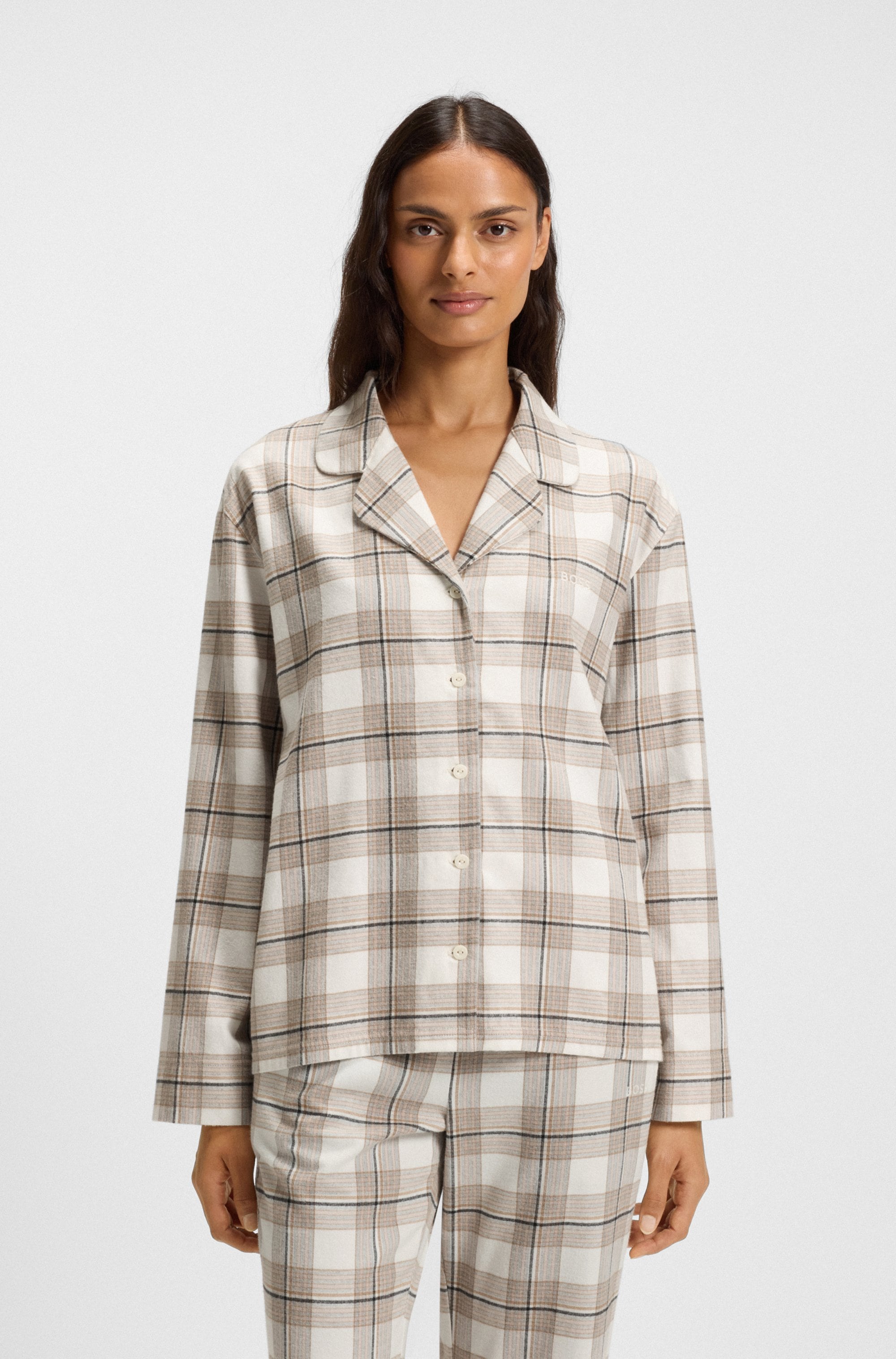 Image of BOSS Pyjamaoberteil "Holiday" kariert, aus weichem Flanell, normale Passform