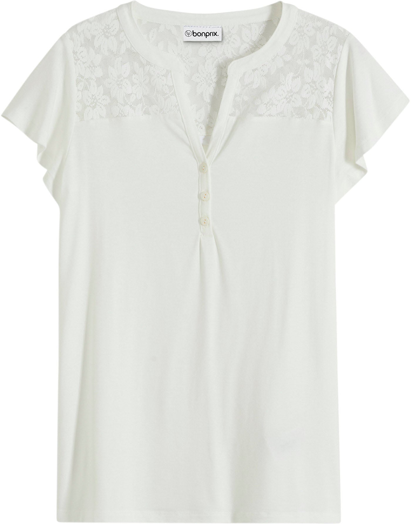 bonprix Henleyshirt »Henleyshirt aus Viskose-Mix« figurumschmeichelnde Passform, Kurzarm, aus Viskose-Mix mit Elasthan