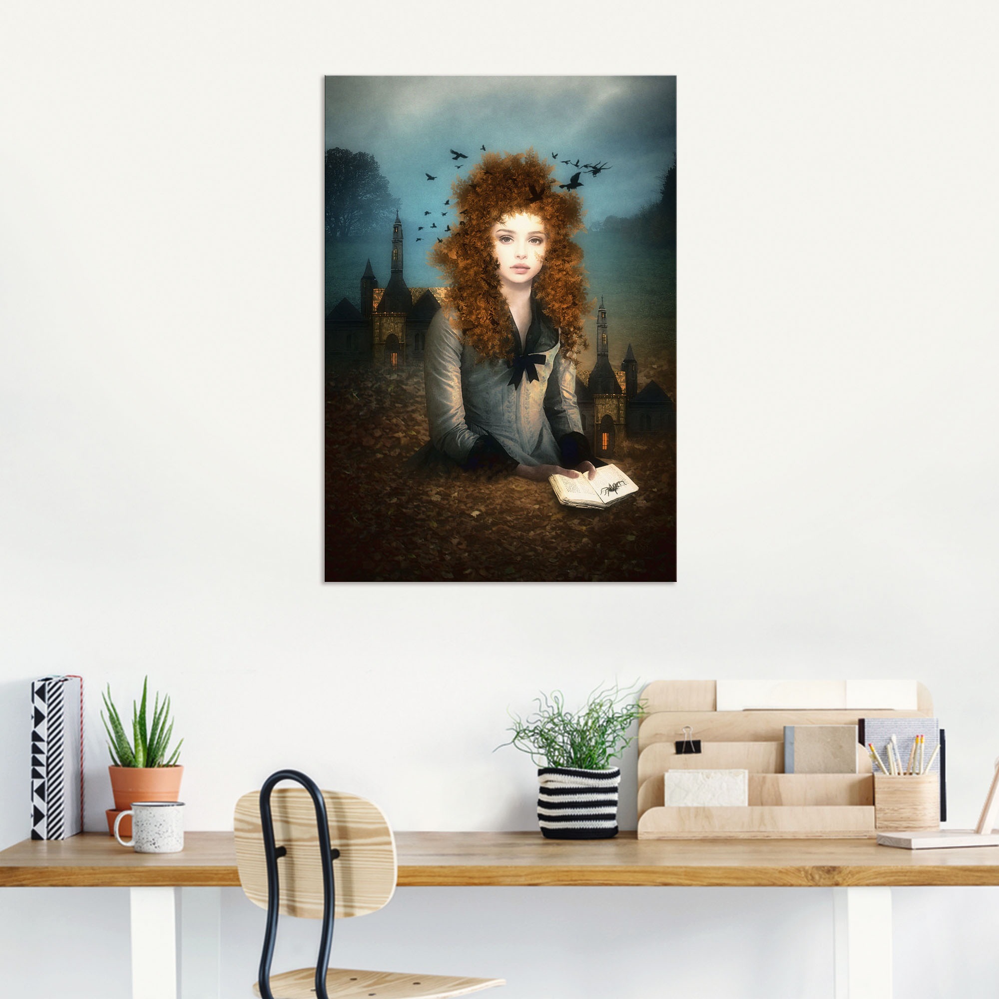 Artland Wandbild »Abendlektüre«, Dark Fantasy, (1 St.), als Alubild, Outdoorbild, Leinwandbild in verschied. Grössen