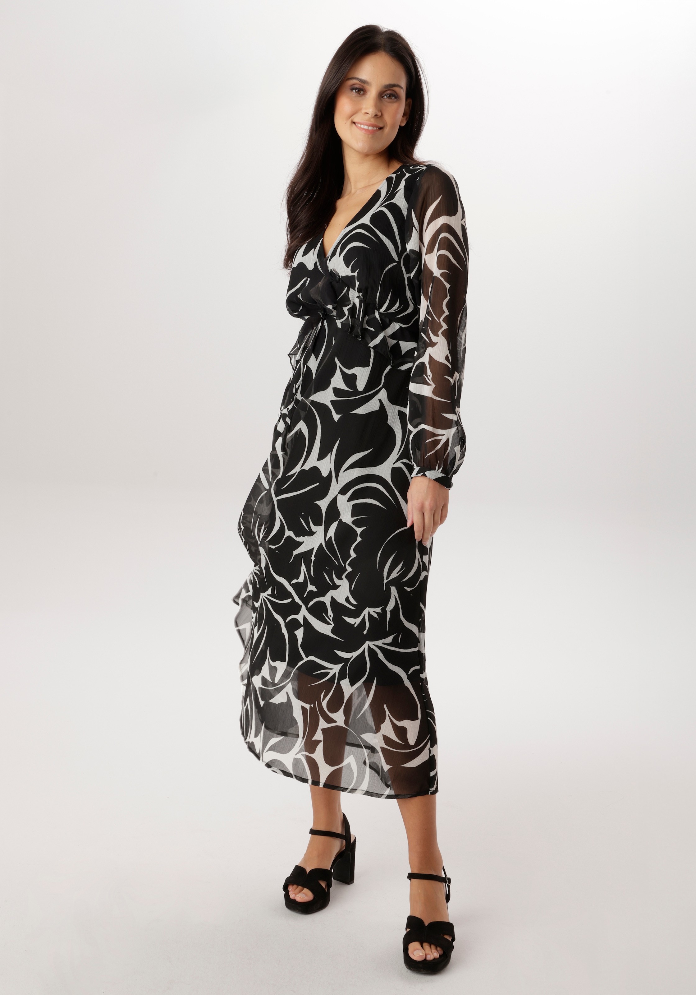 Aniston SELECTED Chiffonkleid mit romantischer Blütenmusterung allover - NEUE KOLLEKTION