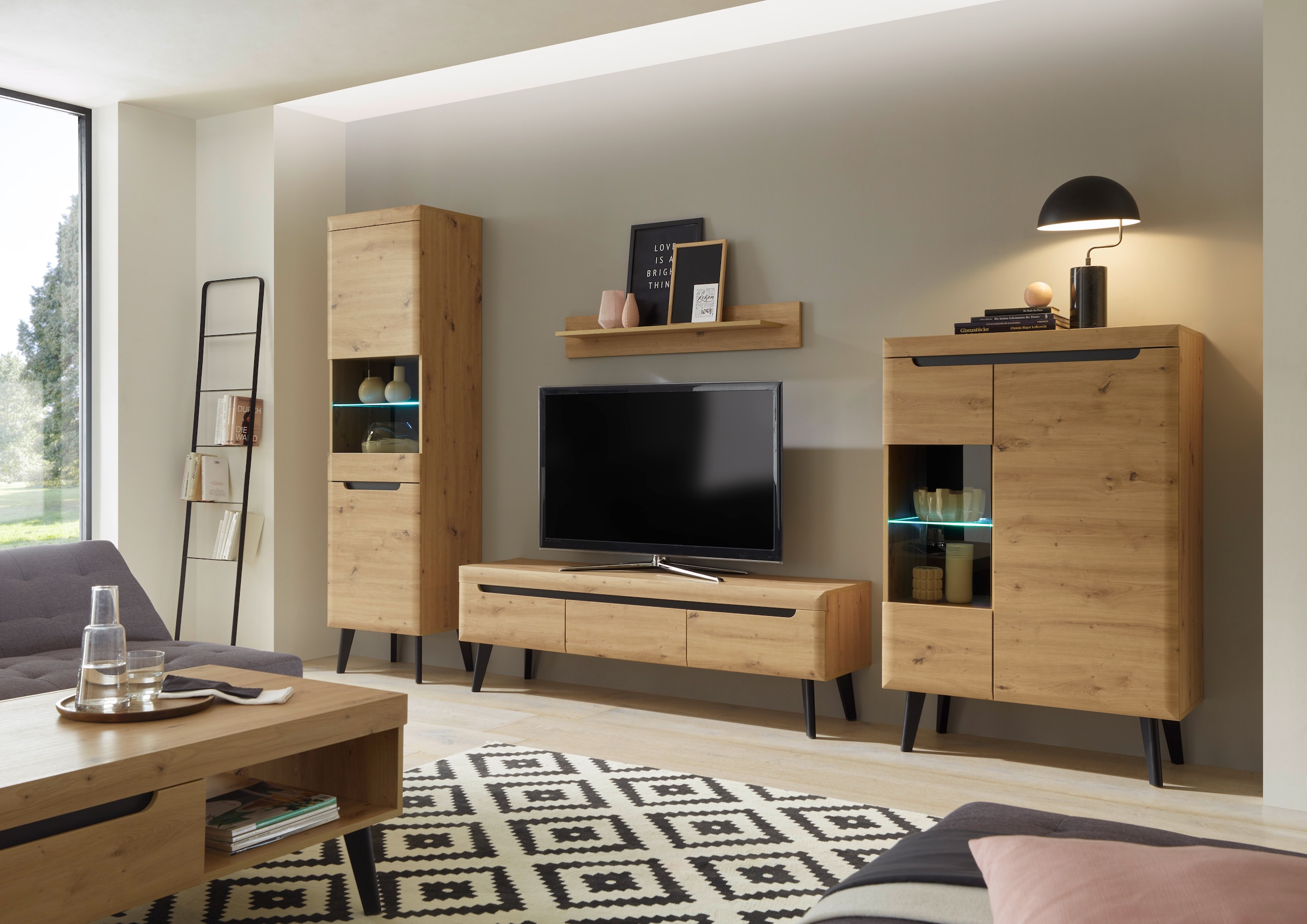 INOSIGN Lowboard »Torge, TV-Unterschrank, TV-Kommode, Fernsehschrank, TV-Board«, (1 St.), abgeschrägte Füsse, drei Farben, Scandi Design, 160 cm breit
