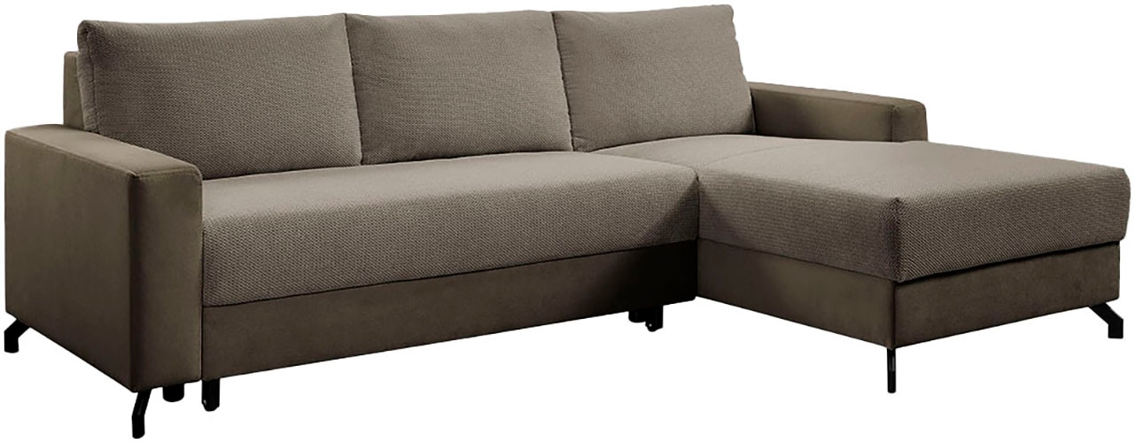 exxpo - sofa fashion Ecksofa »Quattro L-Form, B/T: 247/162 cm« wahlweise mit Bettfunktion, Bettkasten