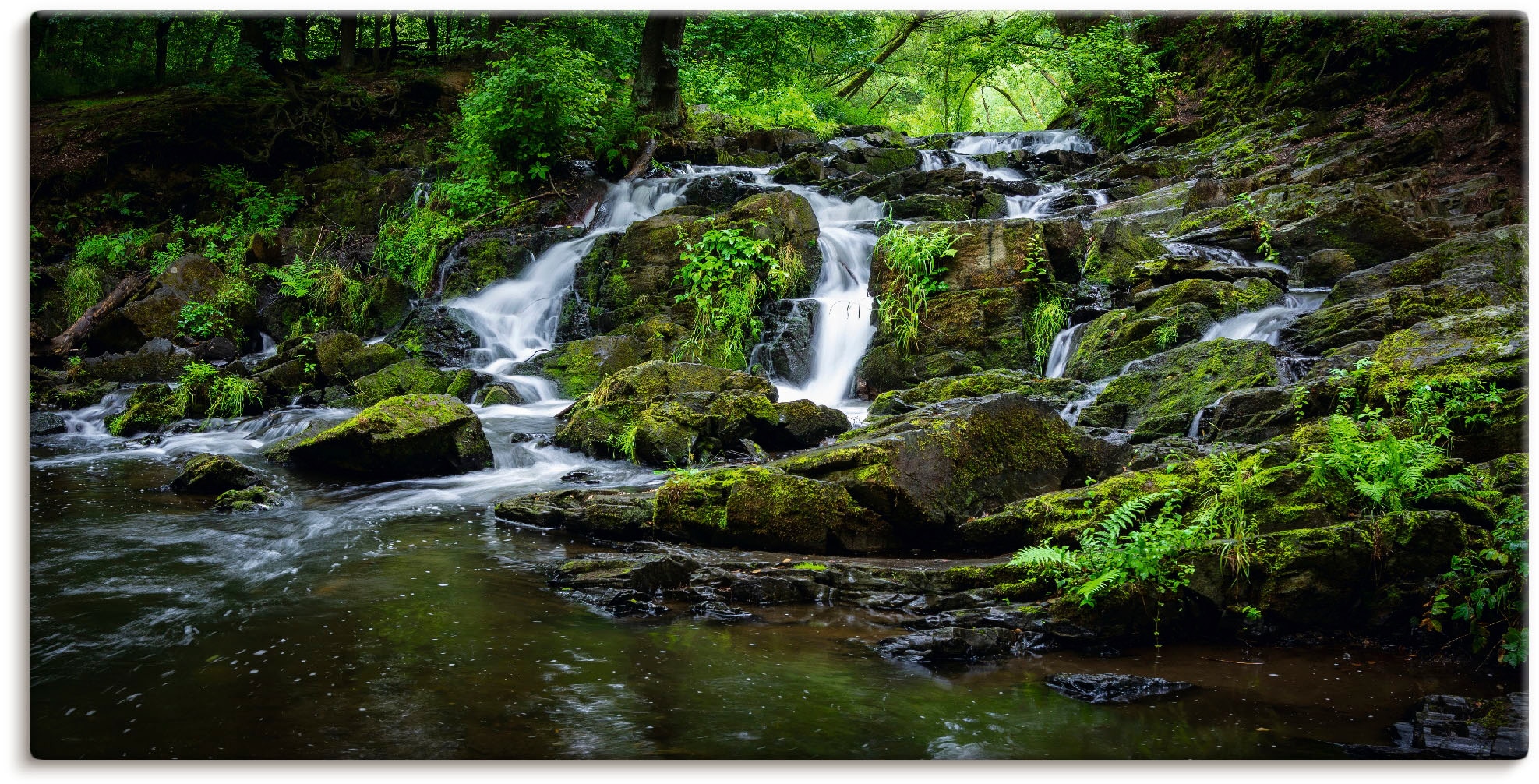 Image of Artland Leinwandbild "Wasserfall Panorama" Wasserfallbilder 1 Stk. tlg. auf Holzrahmen gespannt