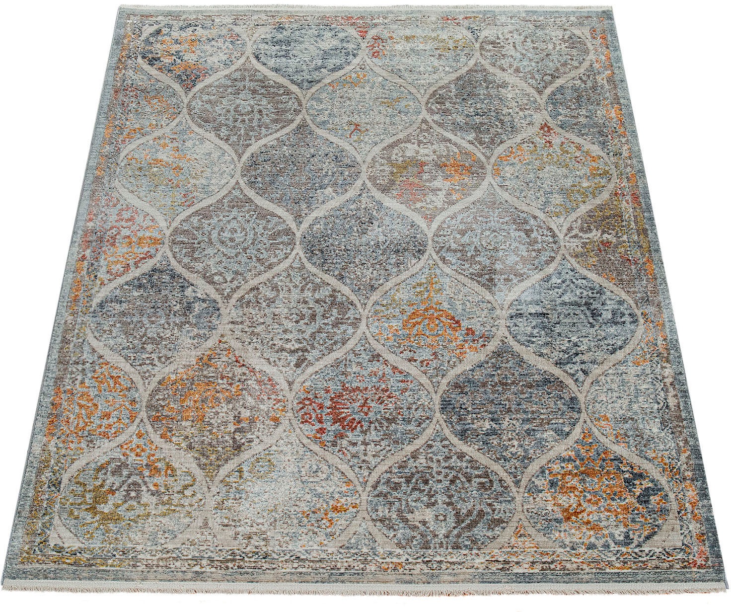 Image of Paco Home Teppich "Pandora 323" rechteckig 5 mm Höhe Kurzflor, Handweb-Optik, Ornamente, mit Fransen