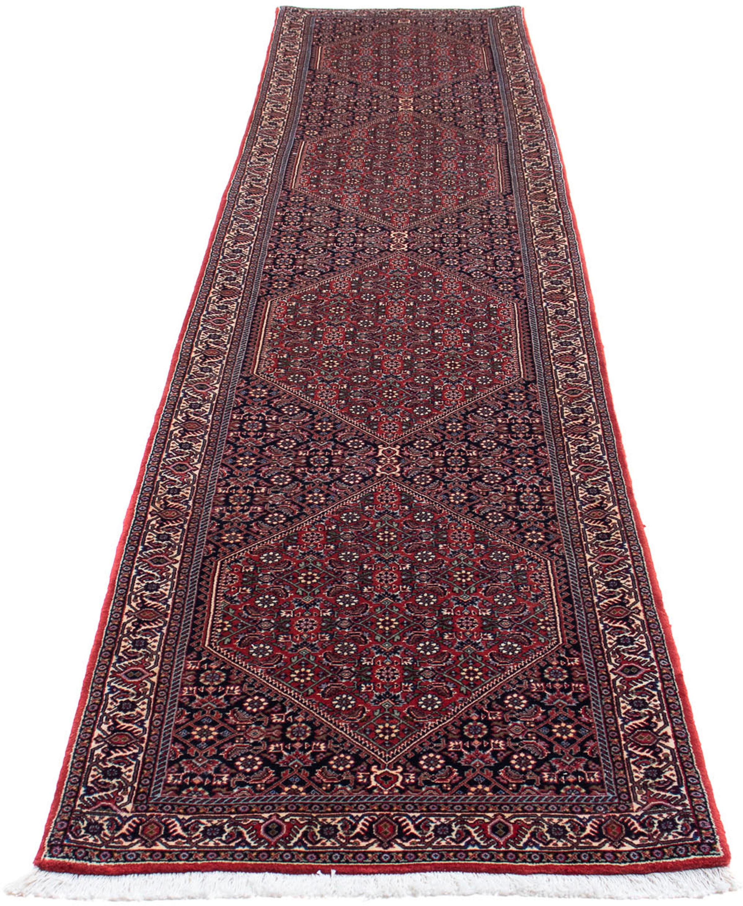 Image of morgenland Orientteppich »Perser - Bidjar - 380 x 75 cm - dunkelrot«, rechteckig, 15 mm Höhe, Wohnzimmer, Handgeknüpft, Einzelstück mit Zertifikat bei Ackermann Versand Schweiz